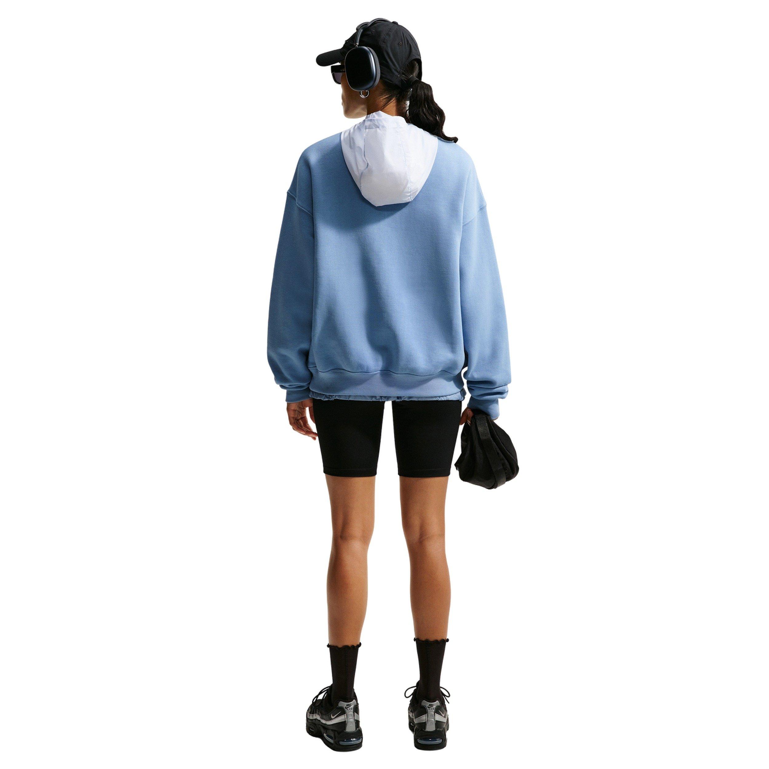 Nike Women's Studio Fleece Med-Weight Oversized Crew - BLUE Thumbnail View 5