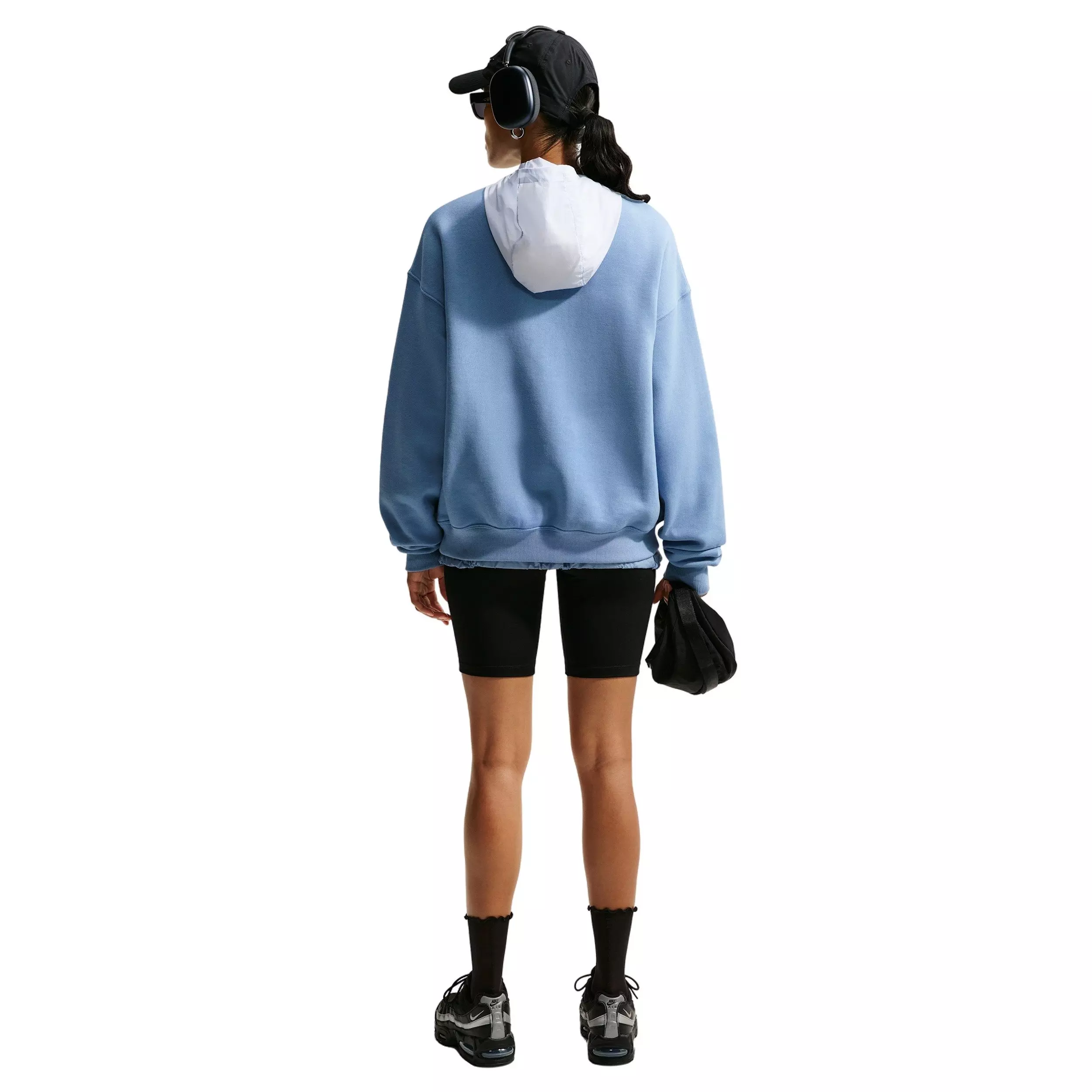 Nike Women's Studio Fleece Med-Weight Oversized Crew - BLUE