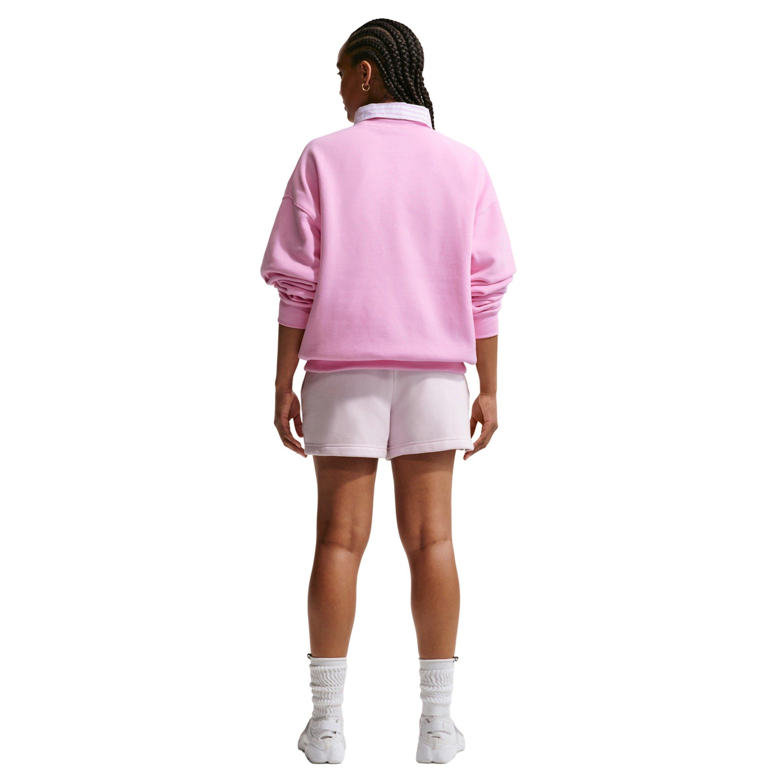 Nike Women's Studio Fleece Med-Weight Oversized Crew - PINK Thumbnail View 5
