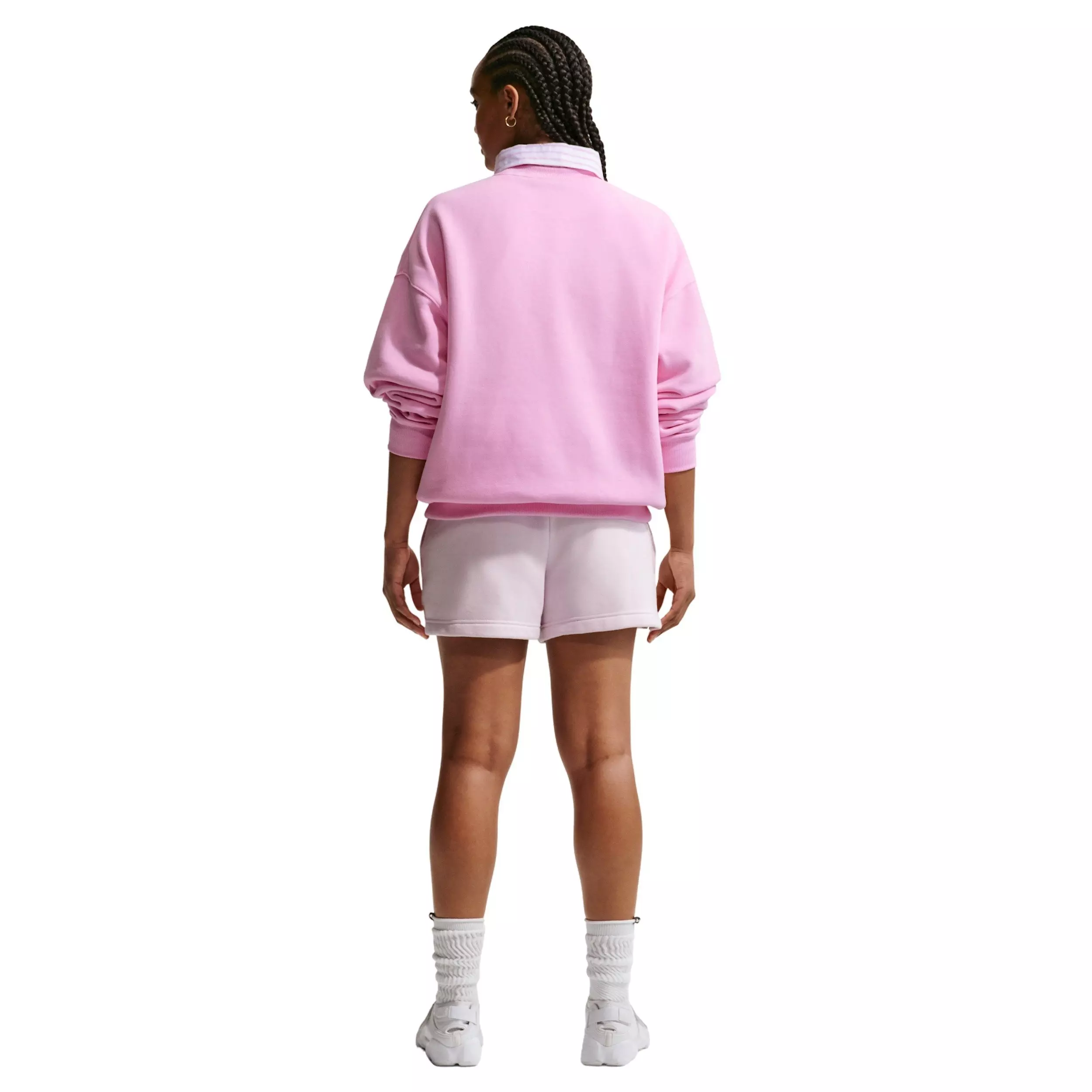 Nike Women's Studio Fleece Med-Weight Oversized Crew - PINK