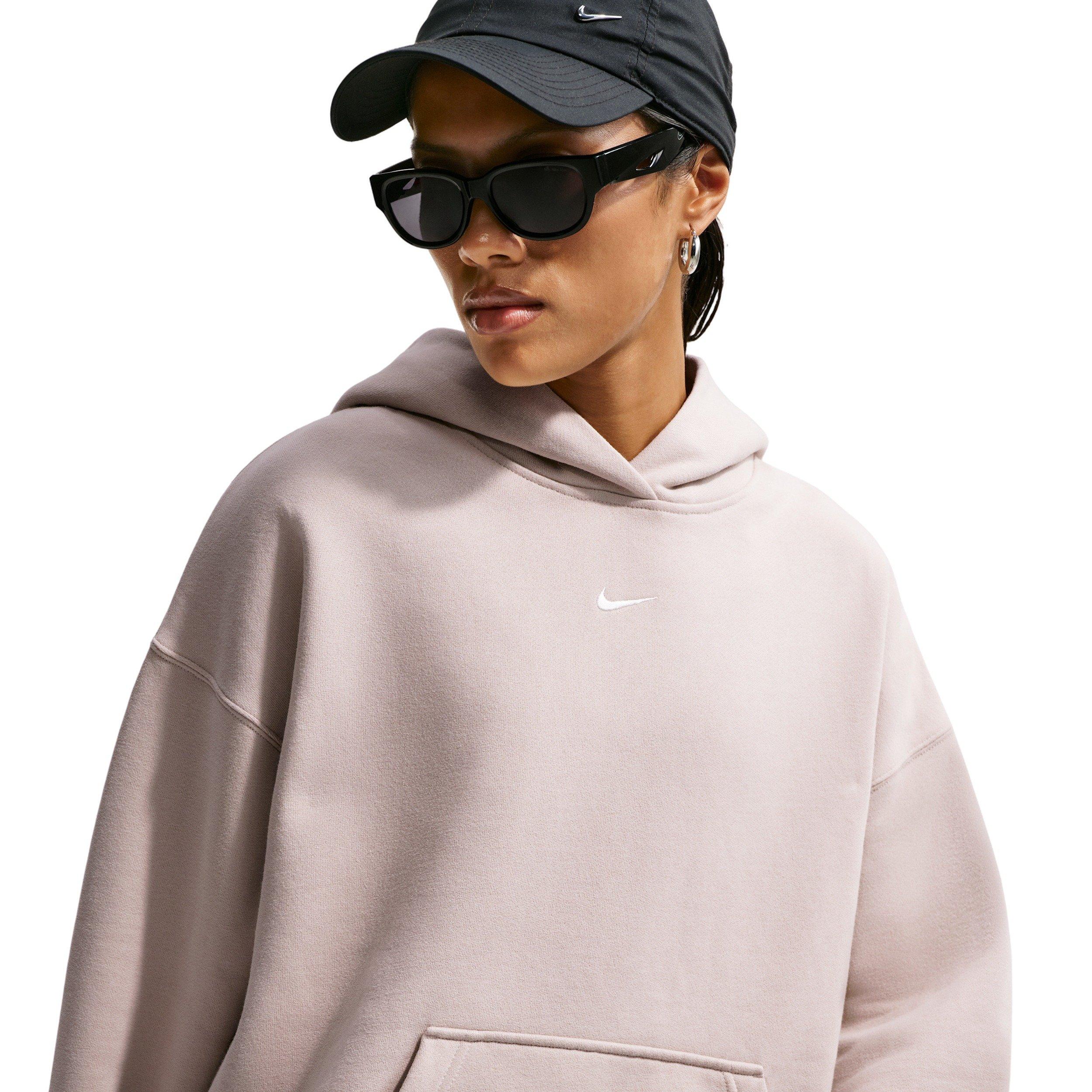 Nike Women's Studio Fleece Medium Weight Oversized Pullover Hoodie - CREAM Thumbnail View 3
