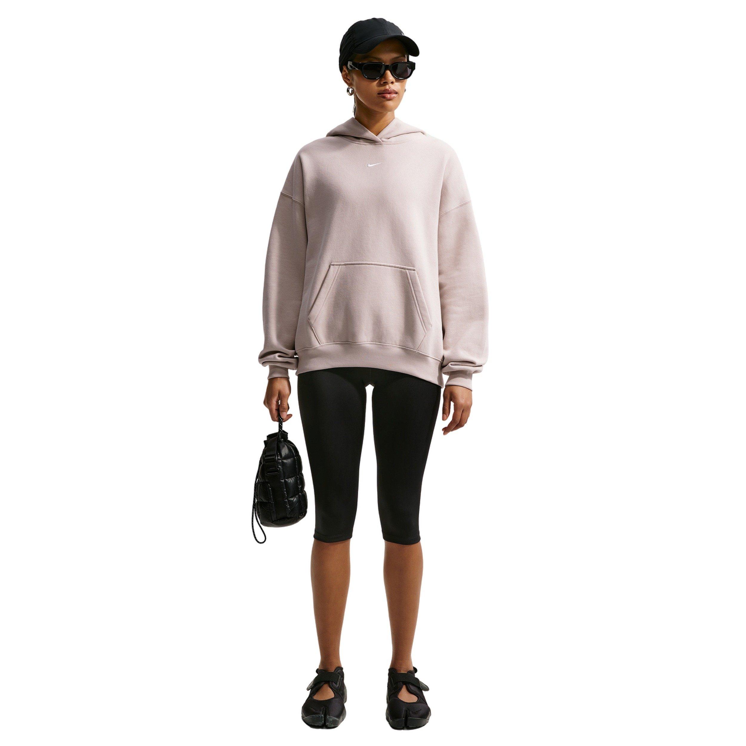 Nike Women's Studio Fleece Medium Weight Oversized Pullover Hoodie - CREAM Thumbnail View 4