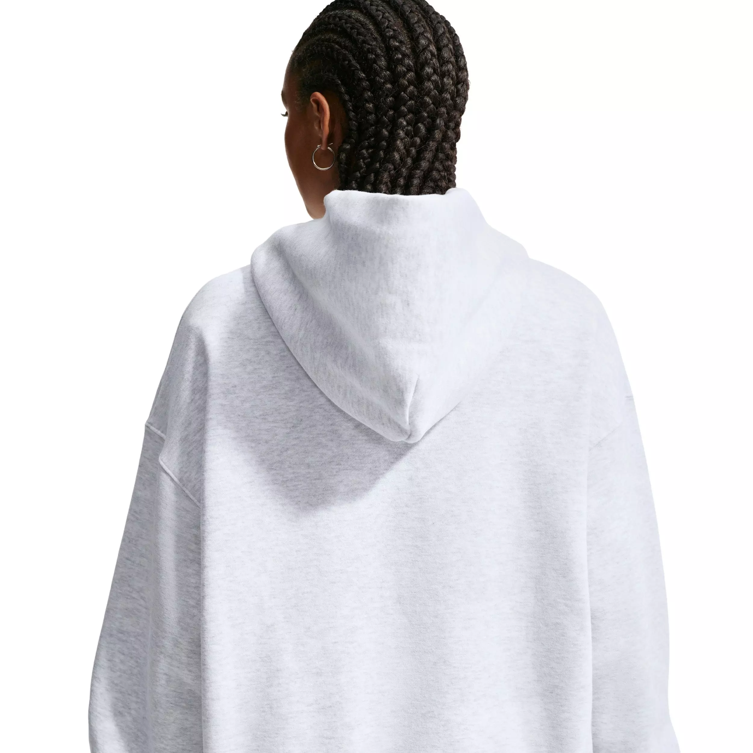 Nike Women's Studio Fleece Medium Weight Oversized Pullover Hoodie - BROWN/BLACK