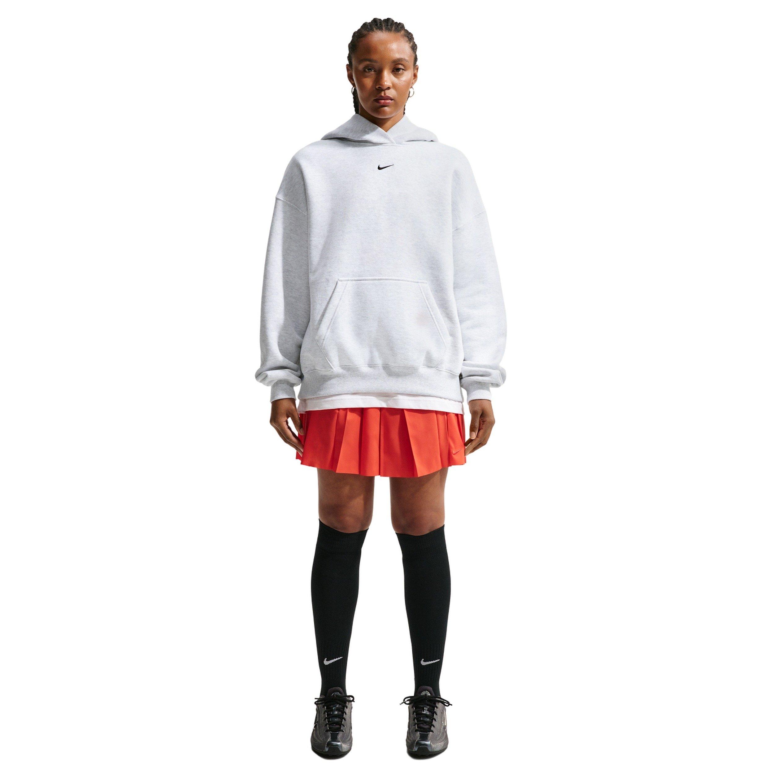Nike Women's Studio Fleece Medium Weight Oversized Pullover Hoodie - BROWN/BLACK Thumbnail View 4