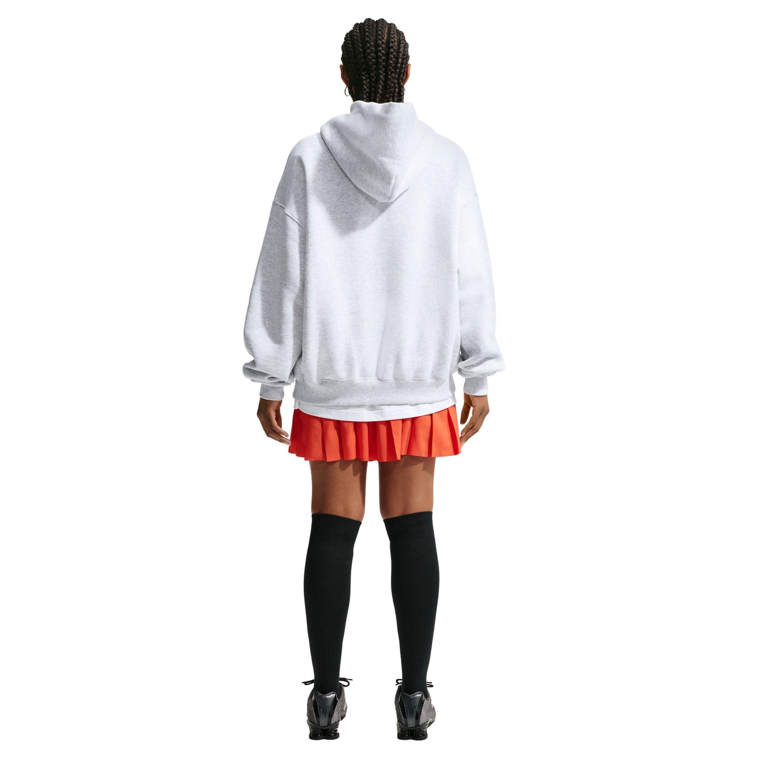 Nike Women's Studio Fleece Medium Weight Oversized Pullover Hoodie - BROWN/BLACK Thumbnail View 5
