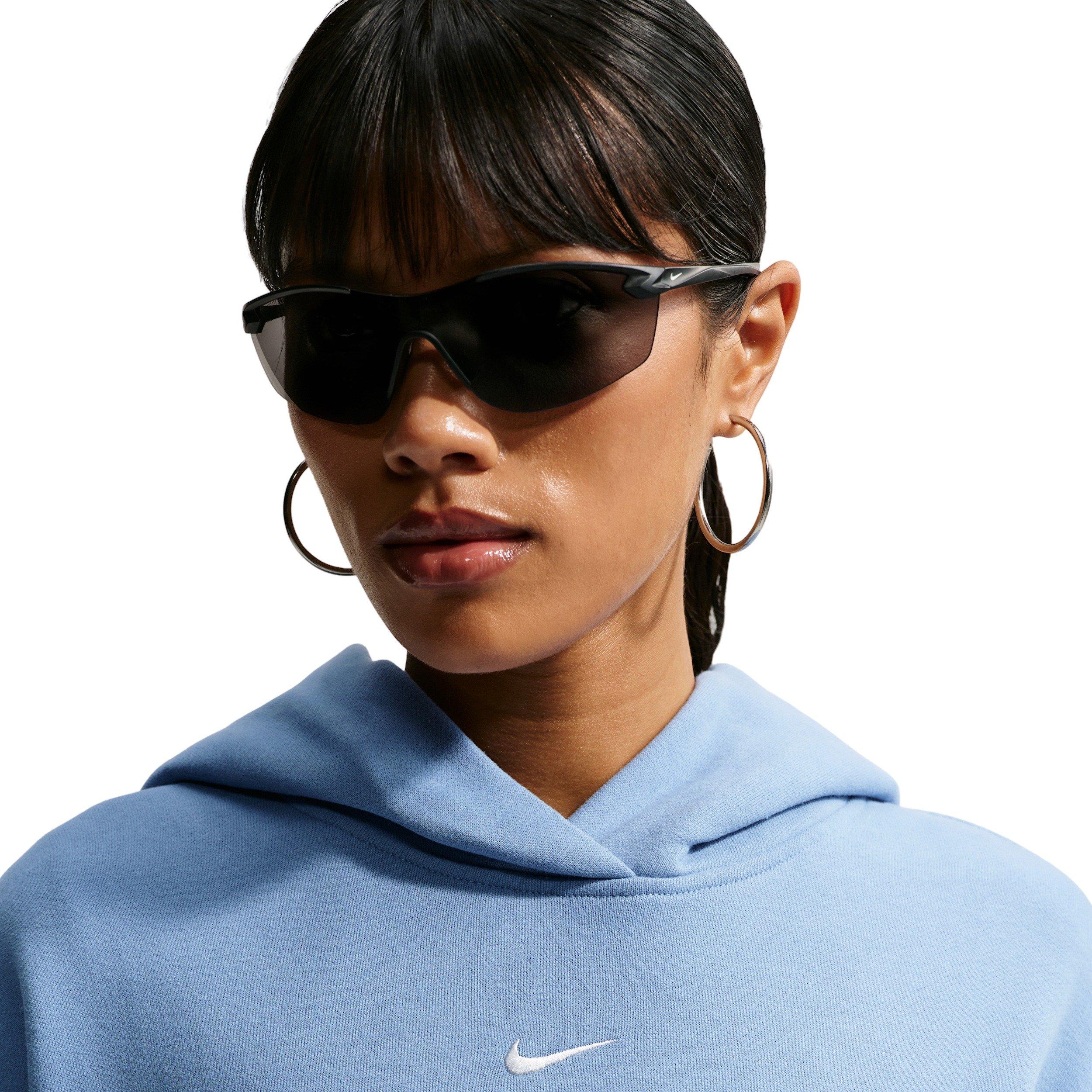Nike Women's Studio Fleece Medium Weight Oversized Pullover Hoodie - BLUE Thumbnail View 3
