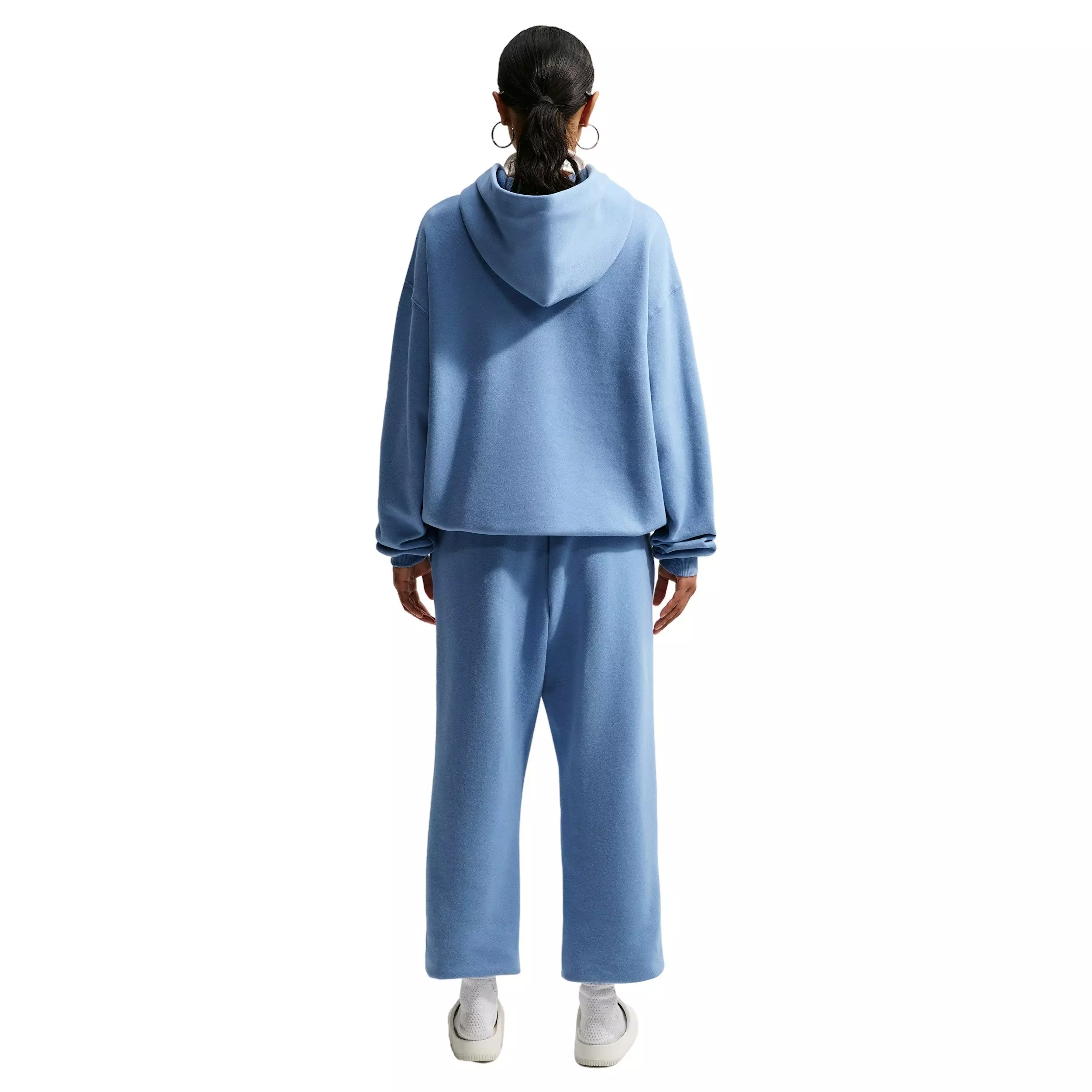 Nike Women's Studio Fleece Medium Weight Oversized Pullover Hoodie - BLUE