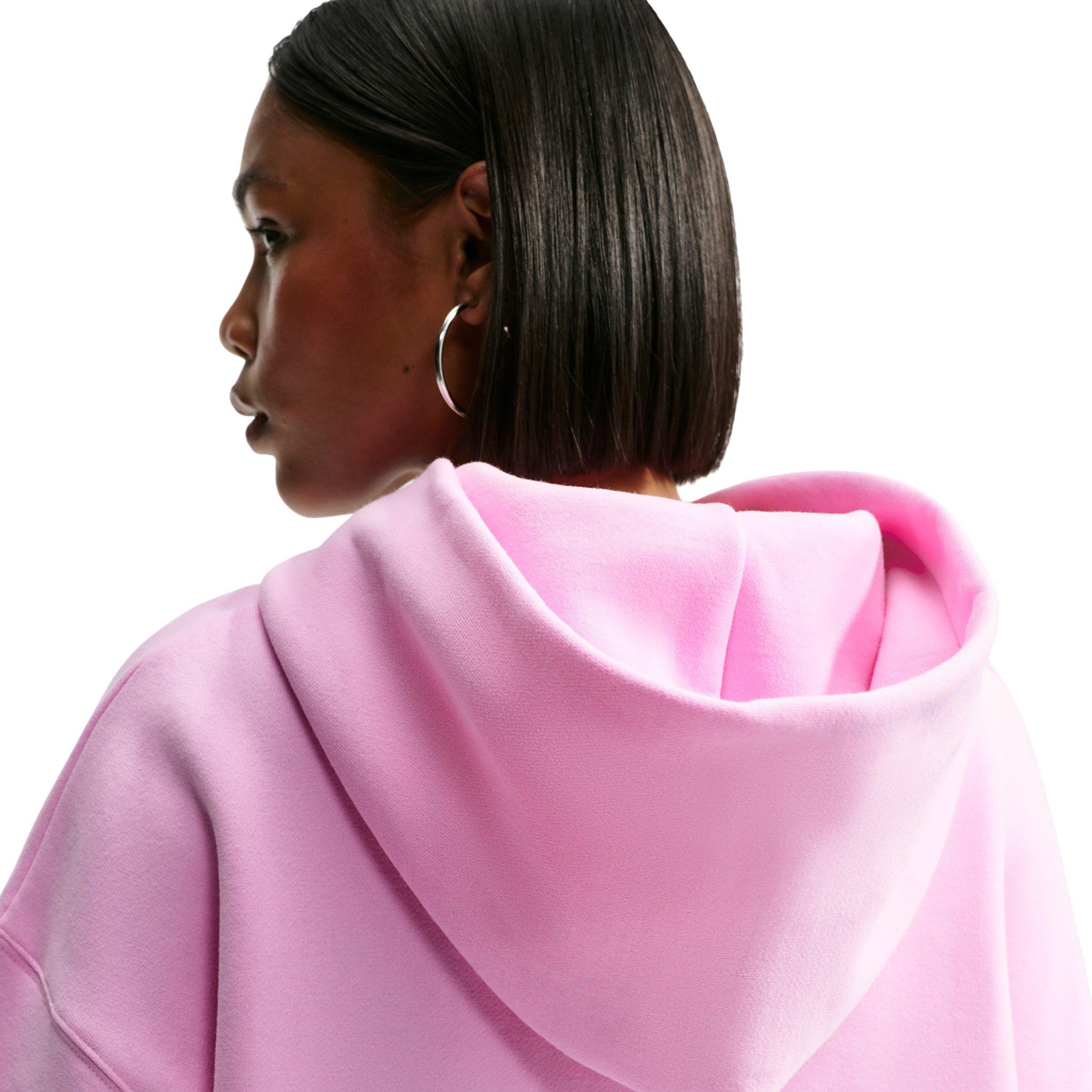 Nike Women's Studio Fleece Medium Weight Oversized Pullover Hoodie - PINK Thumbnail View 2