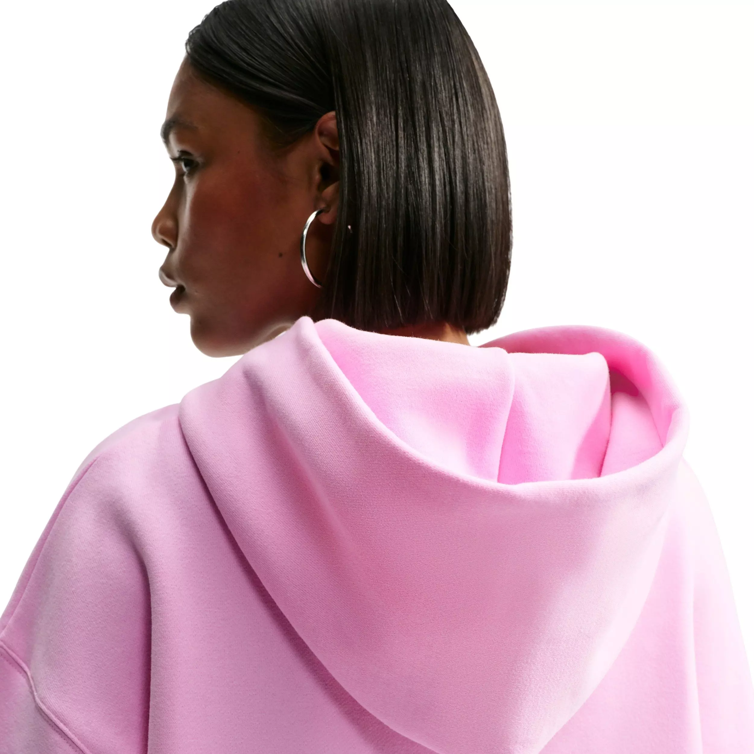 Nike Women's Studio Fleece Medium Weight Oversized Pullover Hoodie - PINK
