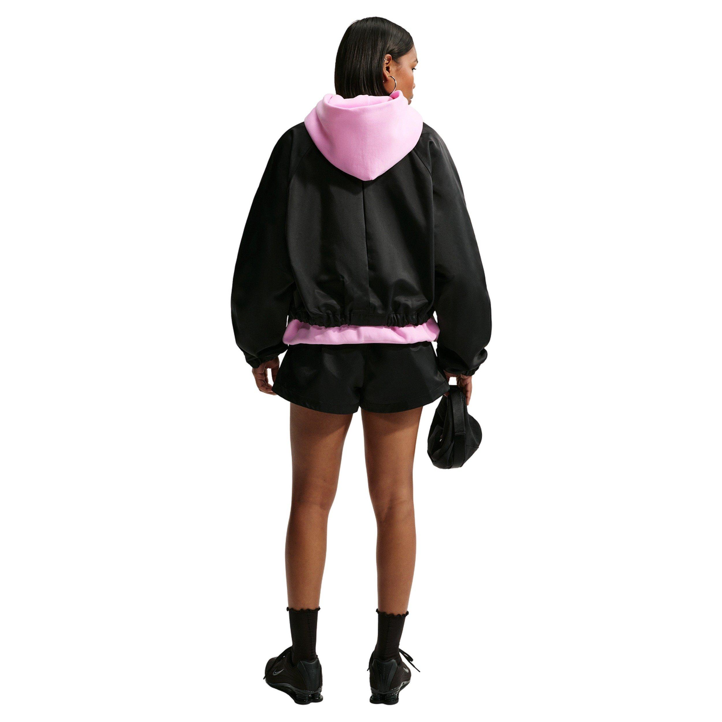 Nike Women's Studio Fleece Medium Weight Oversized Pullover Hoodie - PINK Thumbnail View 5
