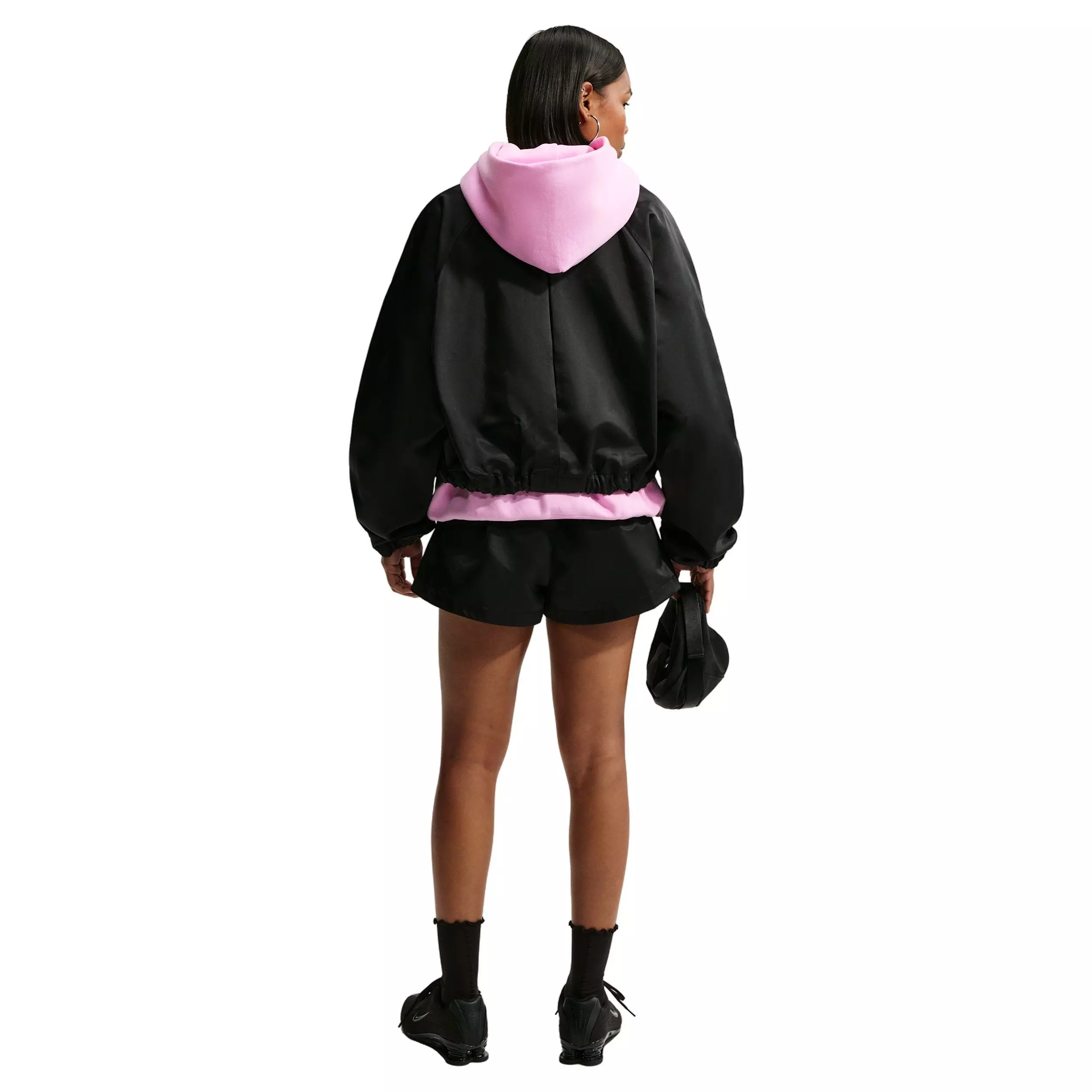 Nike Women's Studio Fleece Medium Weight Oversized Pullover Hoodie - PINK