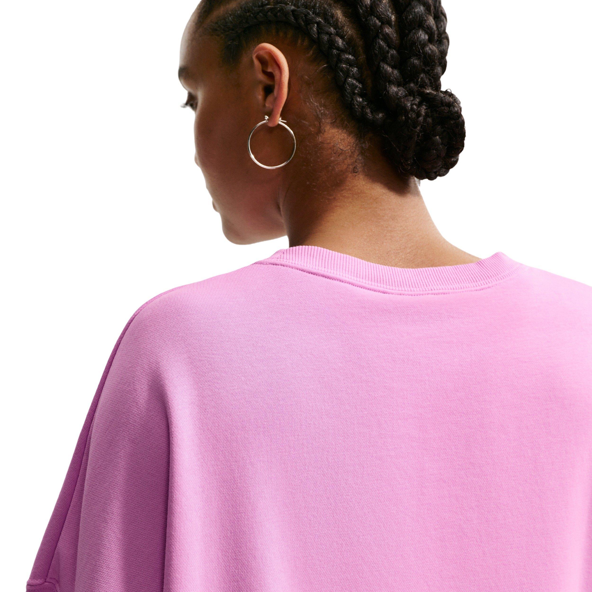 Nike Women's Sportswear Phoenix Fleece Oversized Dip-Dye Crew-Neck Sweatshirt - PINK/PURPLE Thumbnail View 4