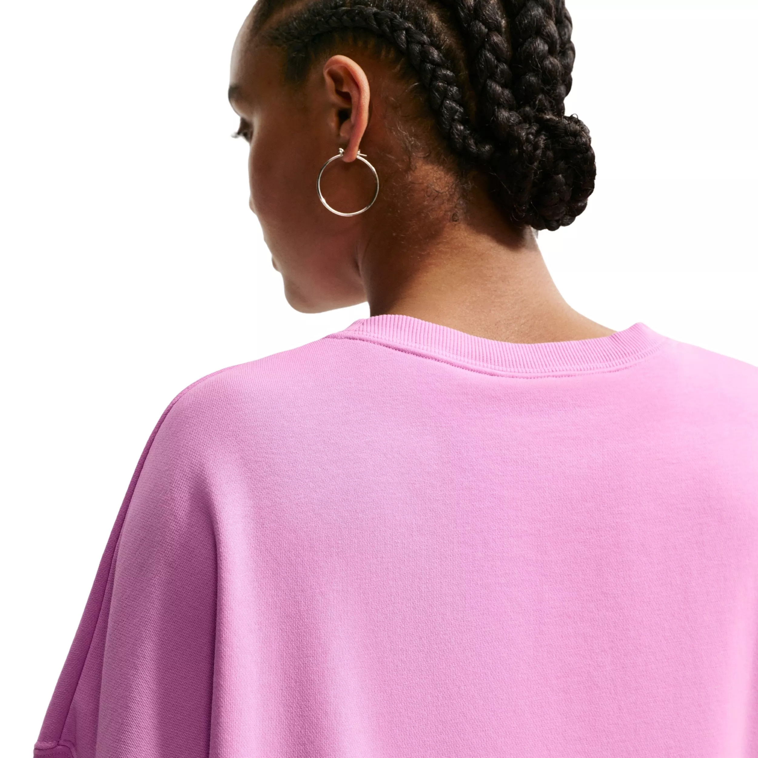 Nike Women's Sportswear Phoenix Fleece Oversized Dip-Dye Crew-Neck Sweatshirt - PINK/PURPLE