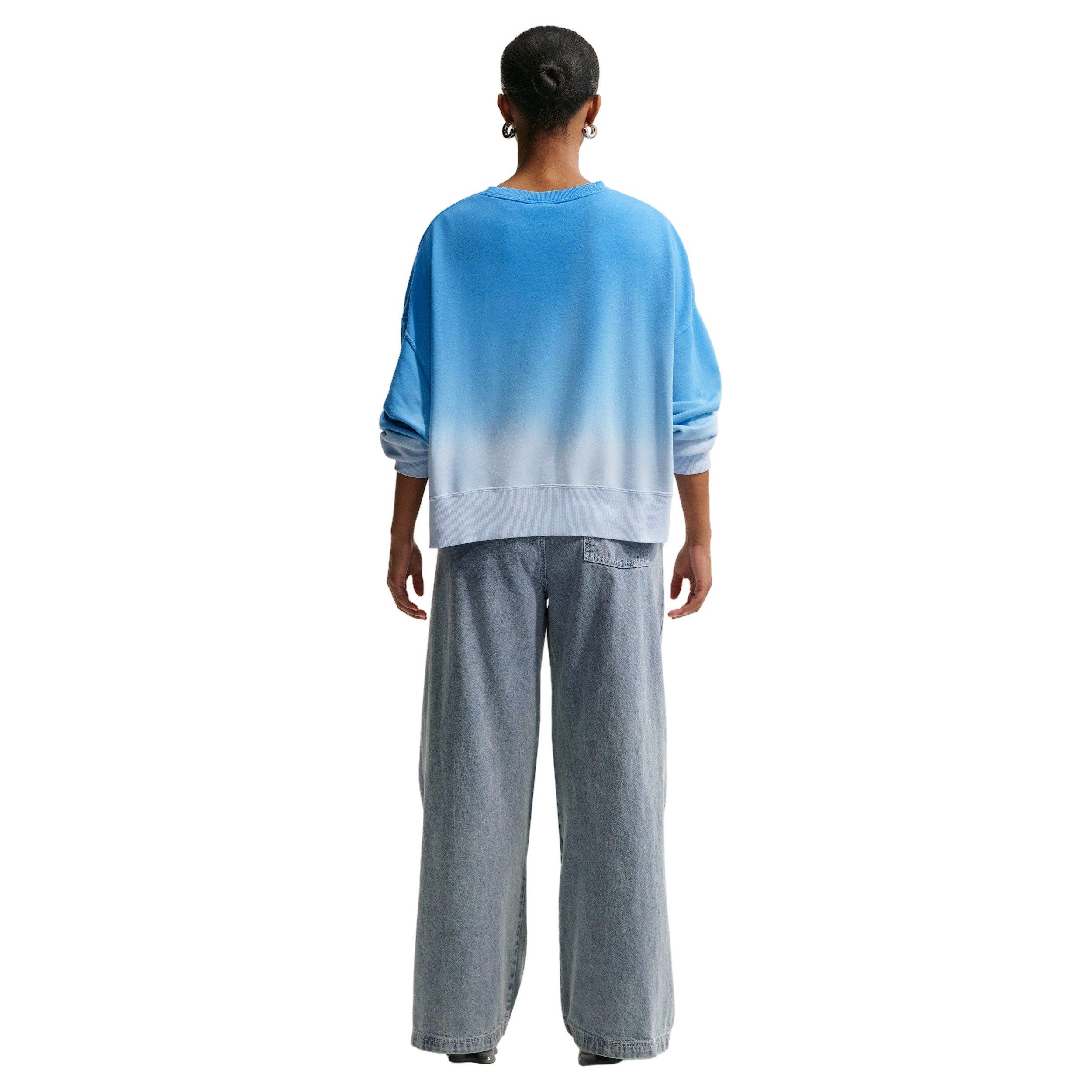 Nike Women's Sportswear Phoenix Fleece Oversized Dip-Dye Crew-Neck Sweatshirt - BLUE Thumbnail View 2