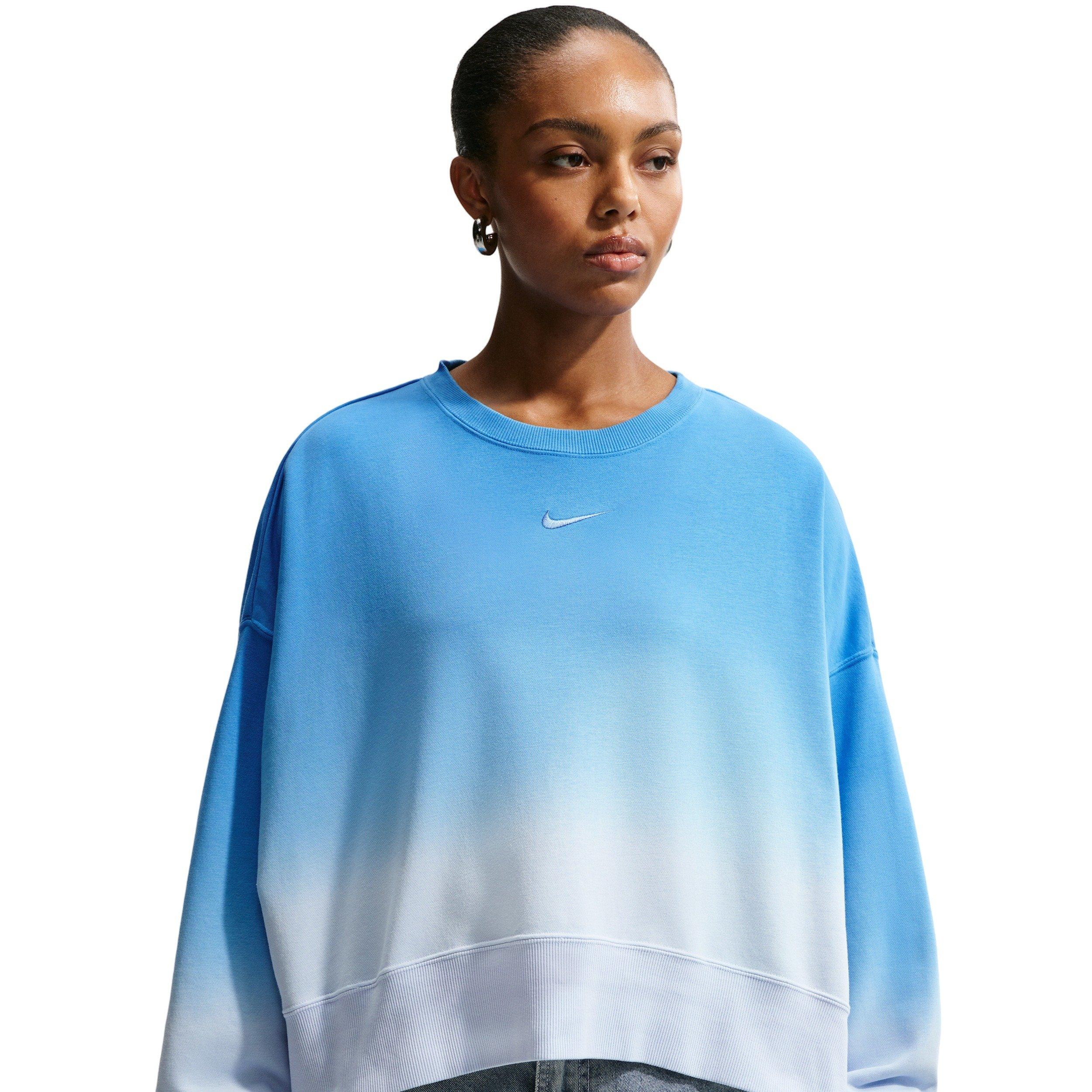 Nike Women's Sportswear Phoenix Fleece Oversized Dip-Dye Crew-Neck Sweatshirt - BLUE Thumbnail View 3