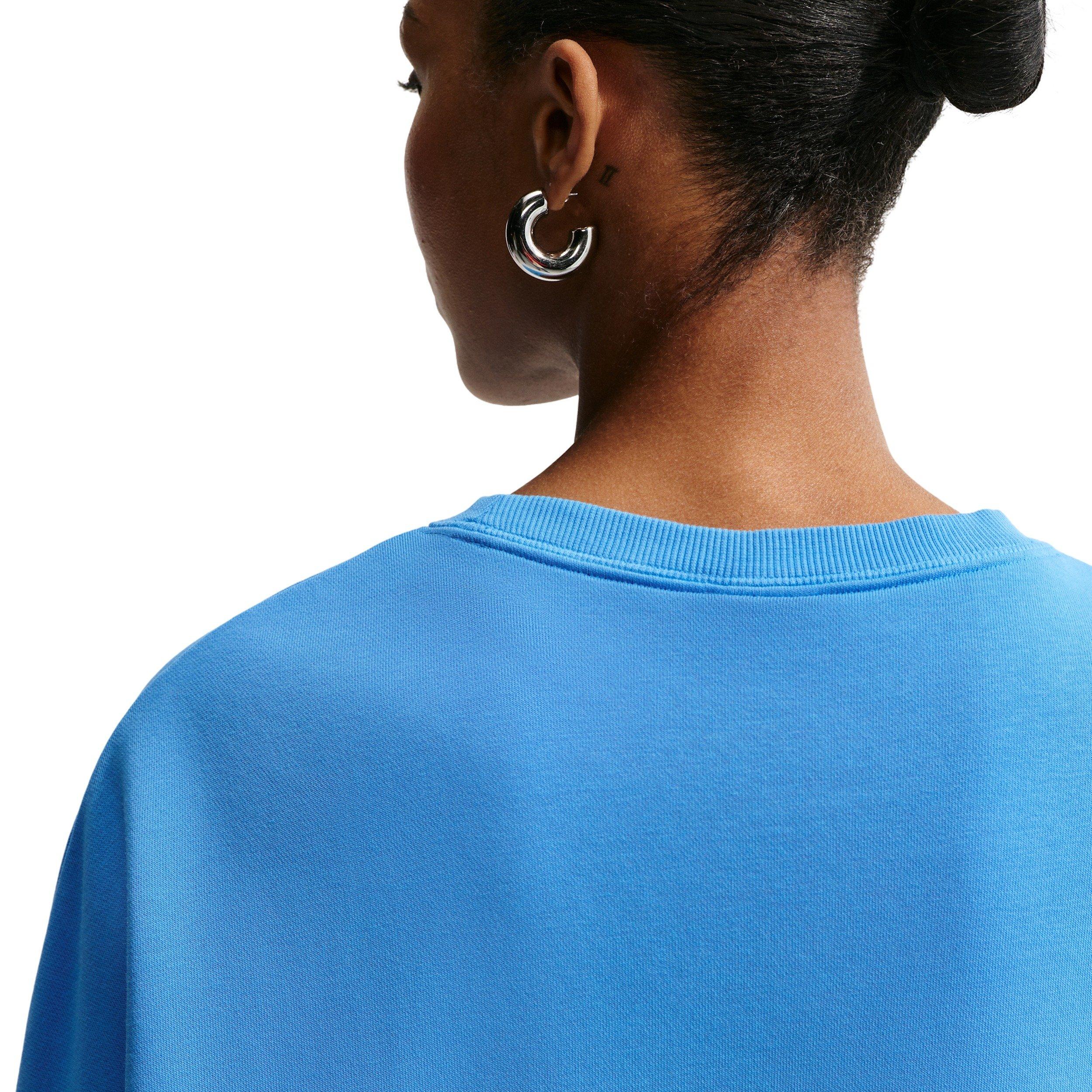 Nike Women's Sportswear Phoenix Fleece Oversized Dip-Dye Crew-Neck Sweatshirt - BLUE Thumbnail View 4