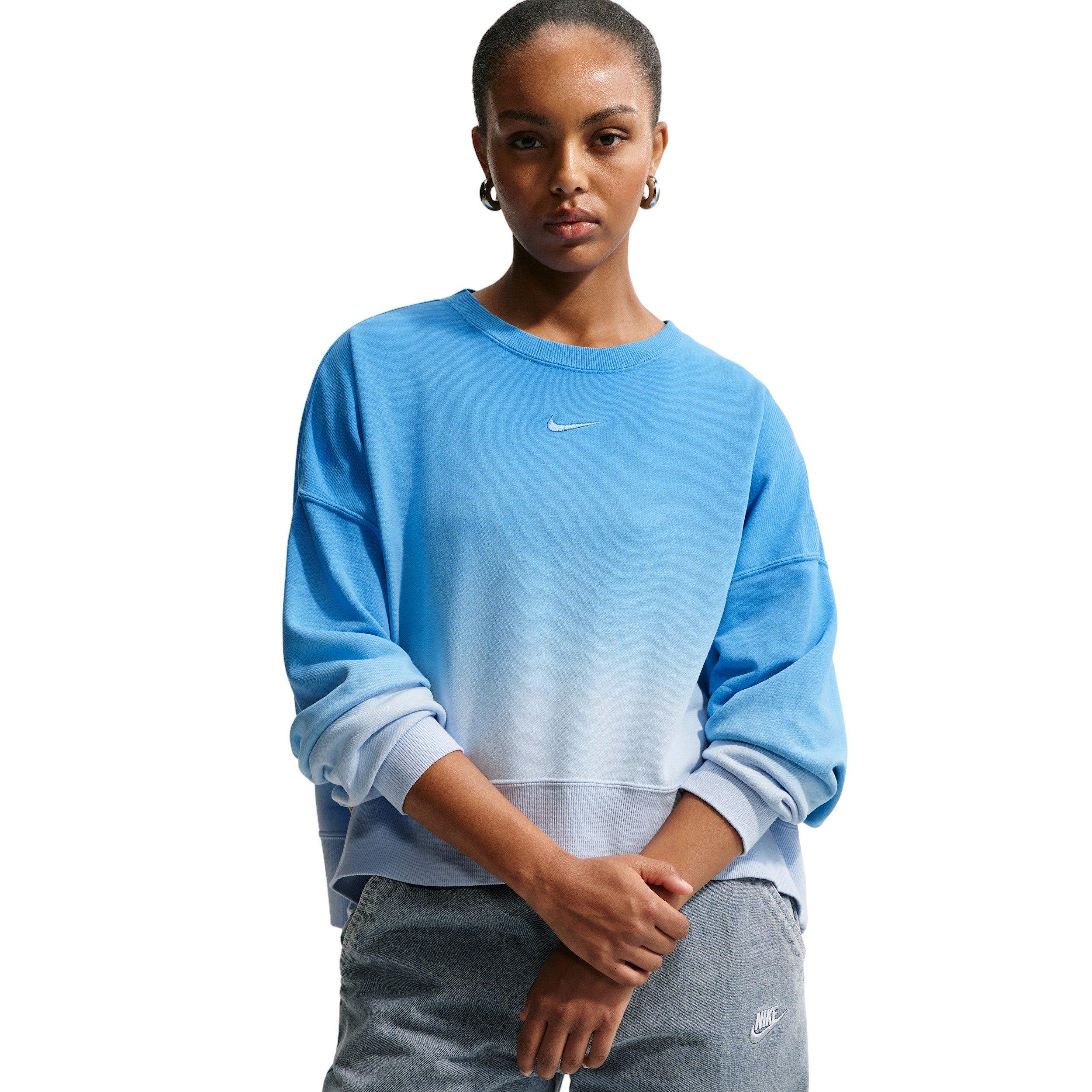 Nike Women's Sportswear Phoenix Fleece Oversized Dip-Dye Crew-Neck Sweatshirt - BLUE Thumbnail View 5