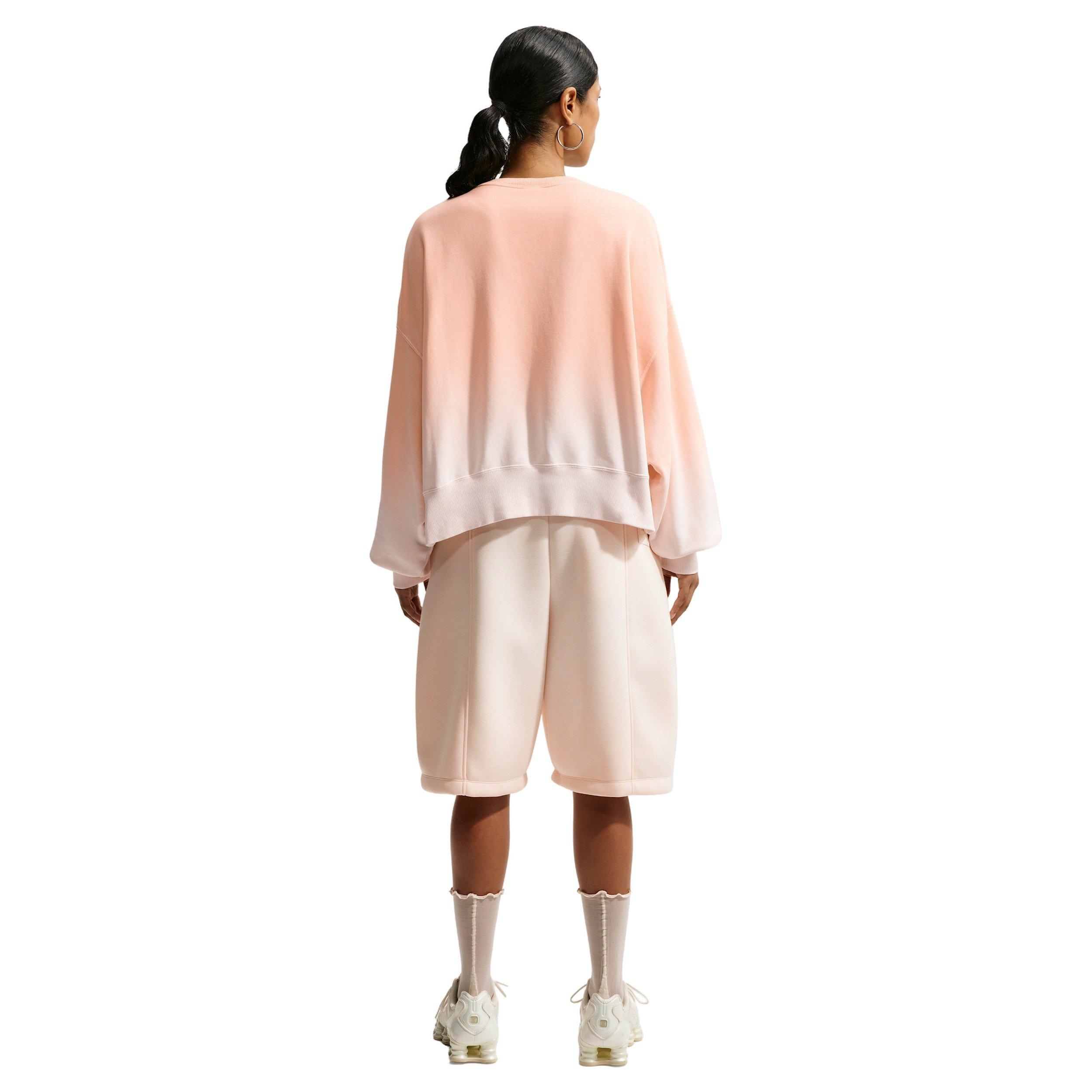 Nike Women's Sportswear Phoenix Fleece Oversized Dip-Dye Crew-Neck Sweatshirt - PEACH Thumbnail View 5