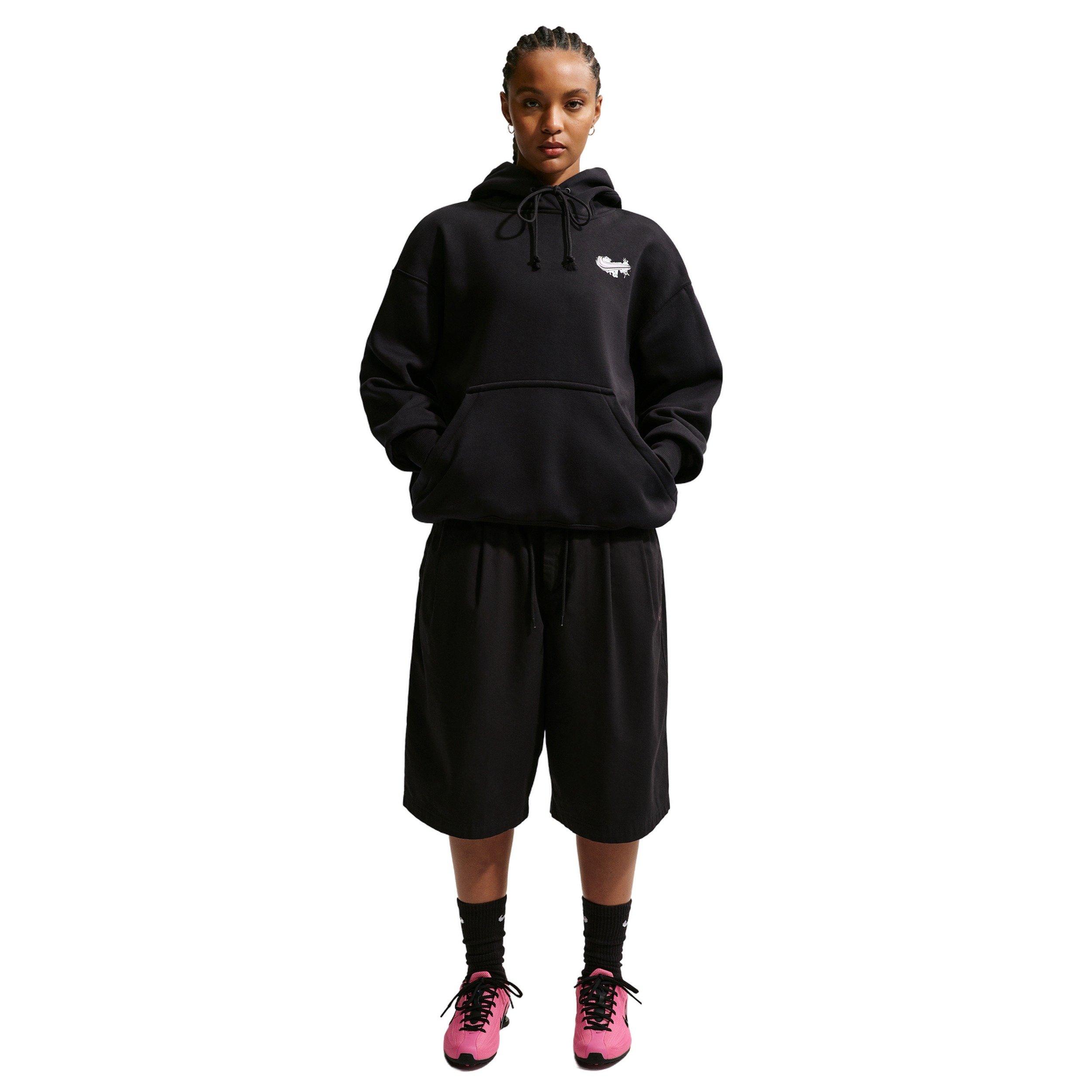 Nike Women's Sportswear Phoenix Fleece Airbrush Oversized Hoodie - BLACK/PURPLE Thumbnail View 4
