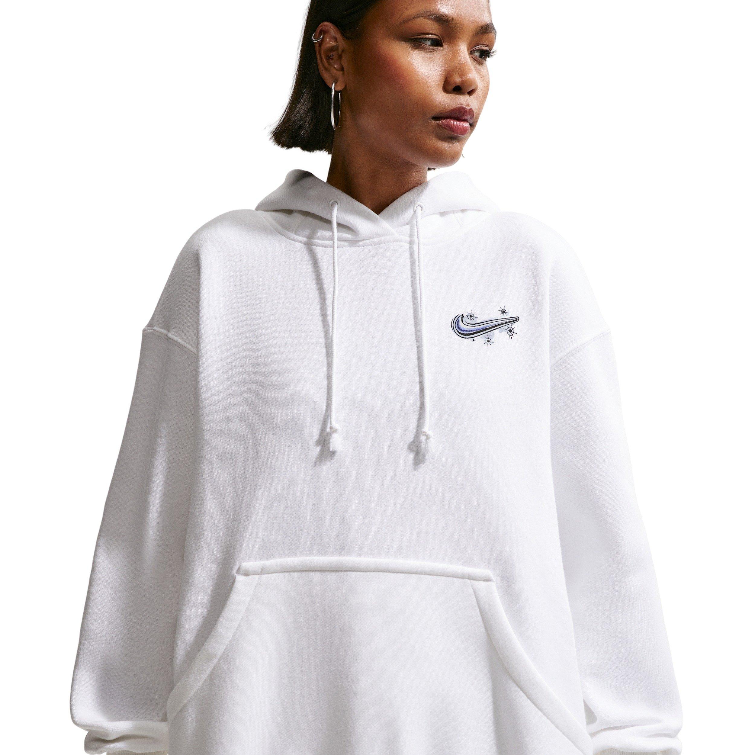 Nike Women's Sportswear Phoenix Fleece Airbrush Oversized Hoodie - WHITE/BLUE Thumbnail View 3