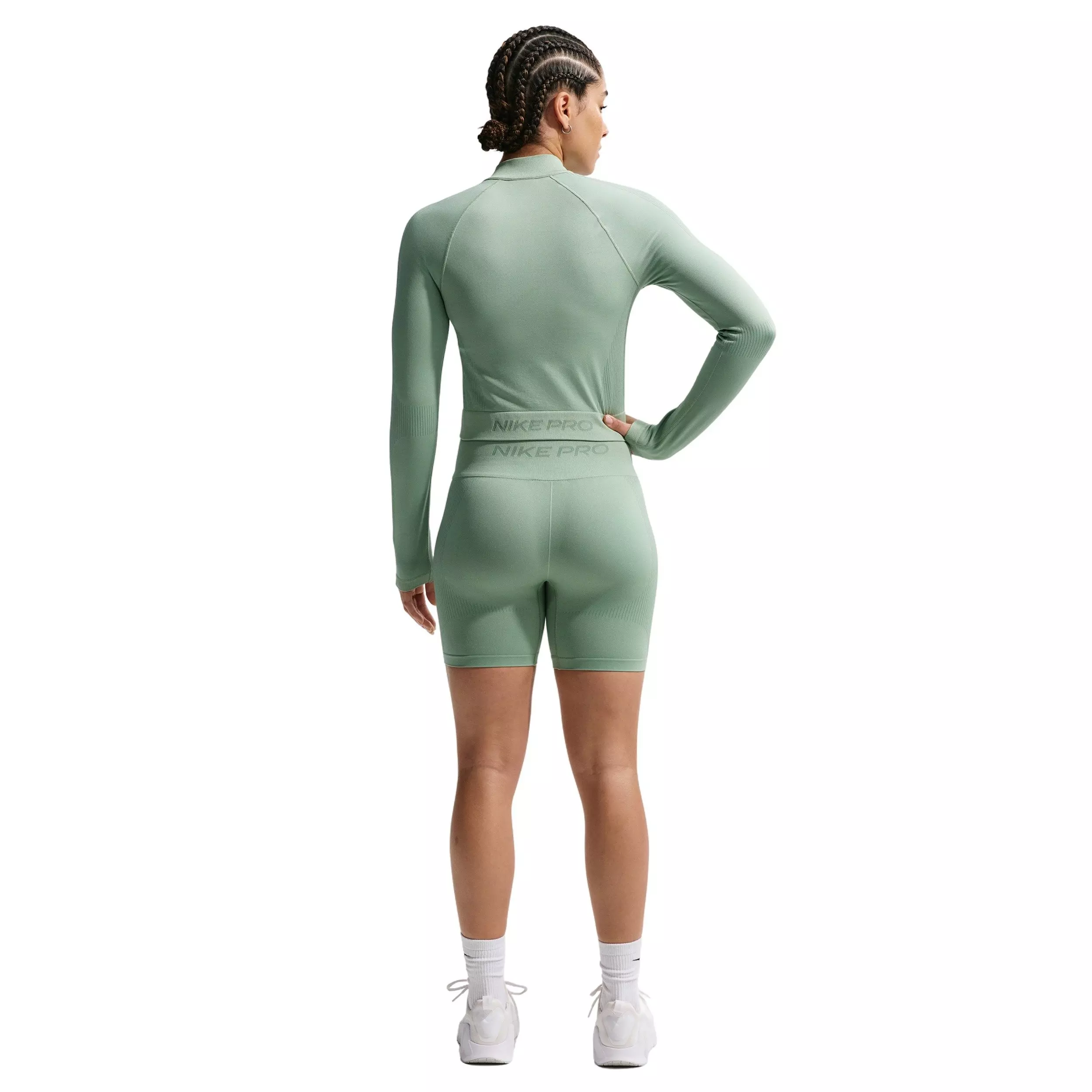Nike Women's Pro Seamless Full-Zip Training Top - Light Green - LIGHT GREEN
