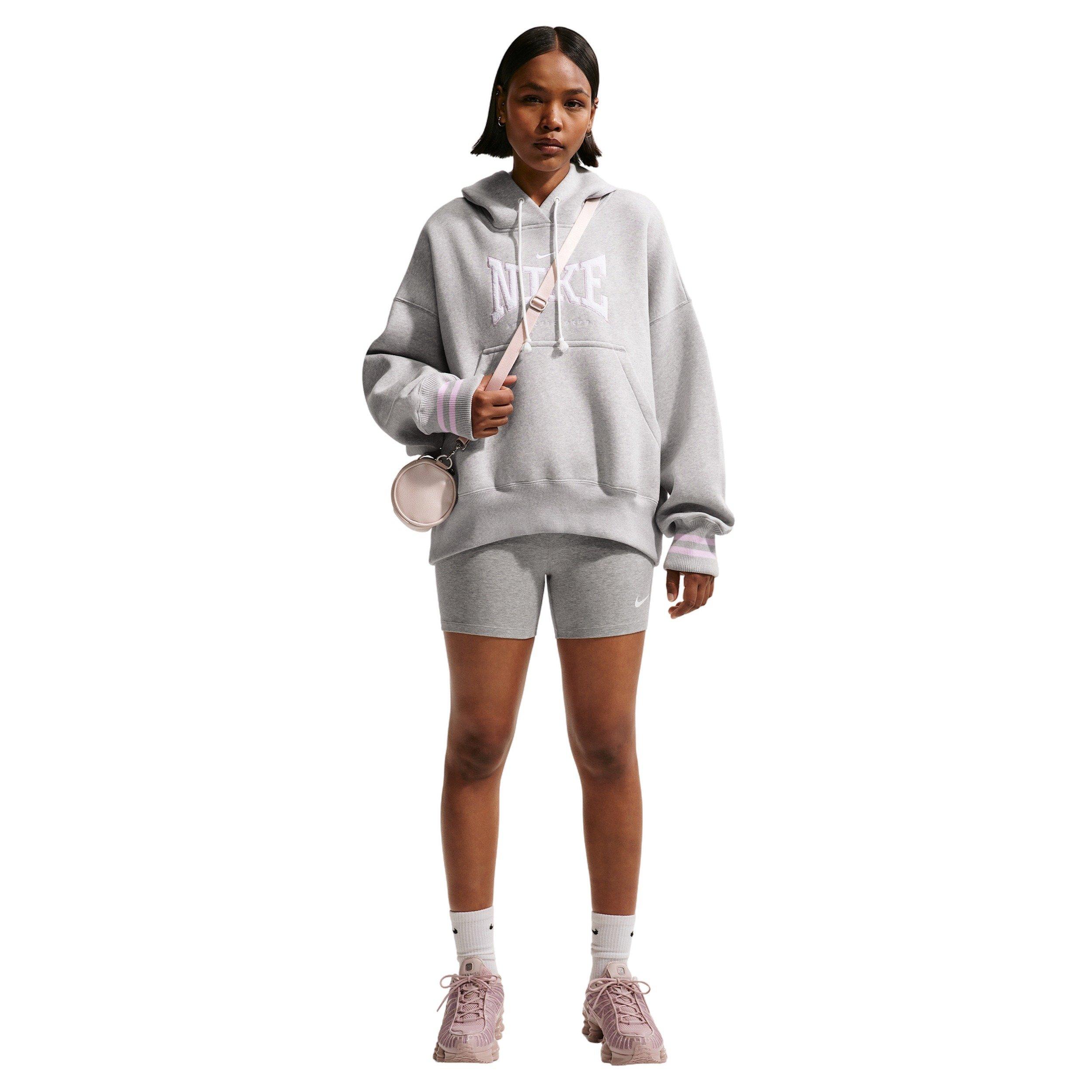 Nike Women's Sportswear Phoenix Fleece Oversized Hoodie - Light Grey/White - LIGHT GREY/WHITE Thumbnail View 1