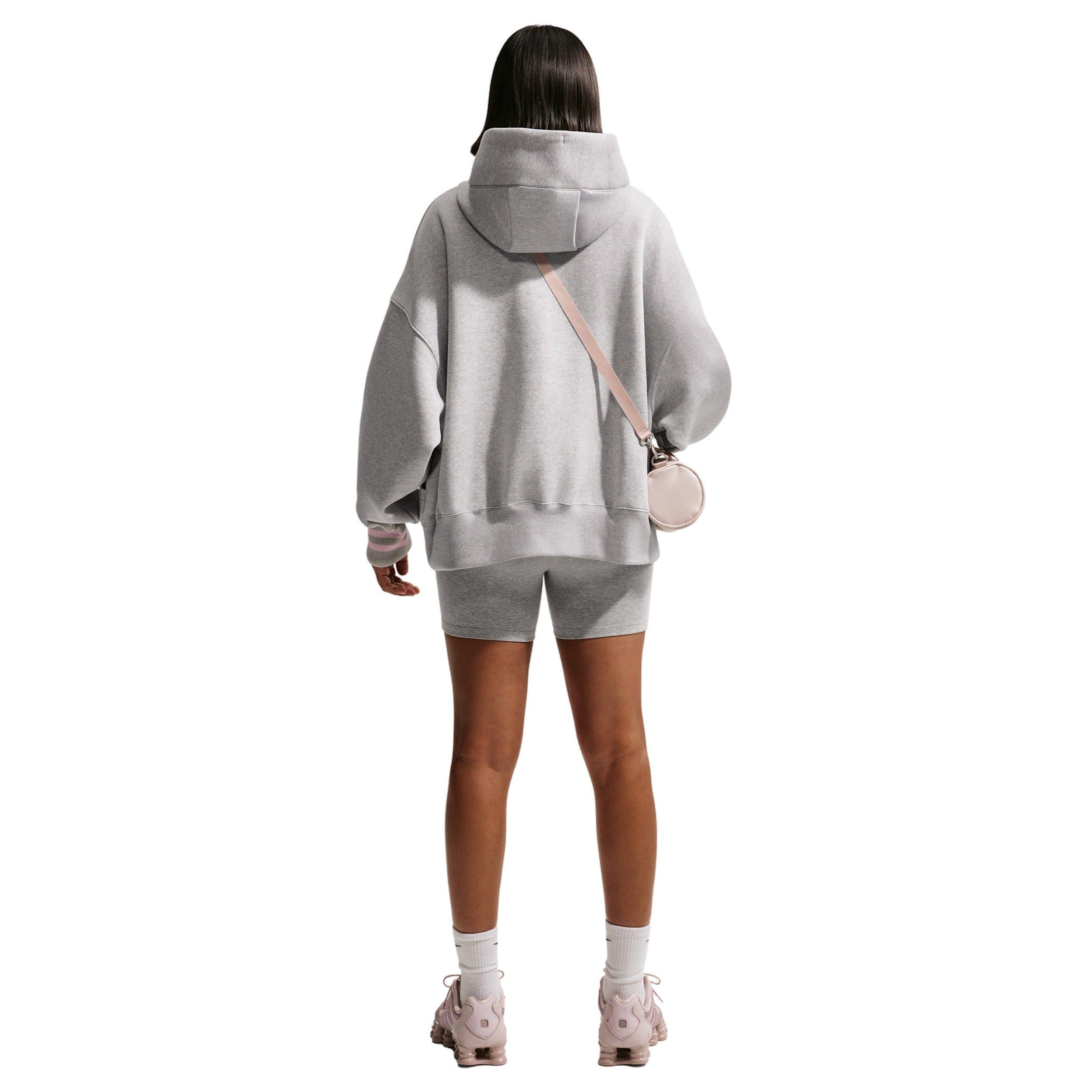 Nike Women's Sportswear Phoenix Fleece Oversized Hoodie - Light Grey/White - LIGHT GREY/WHITE Thumbnail View 2