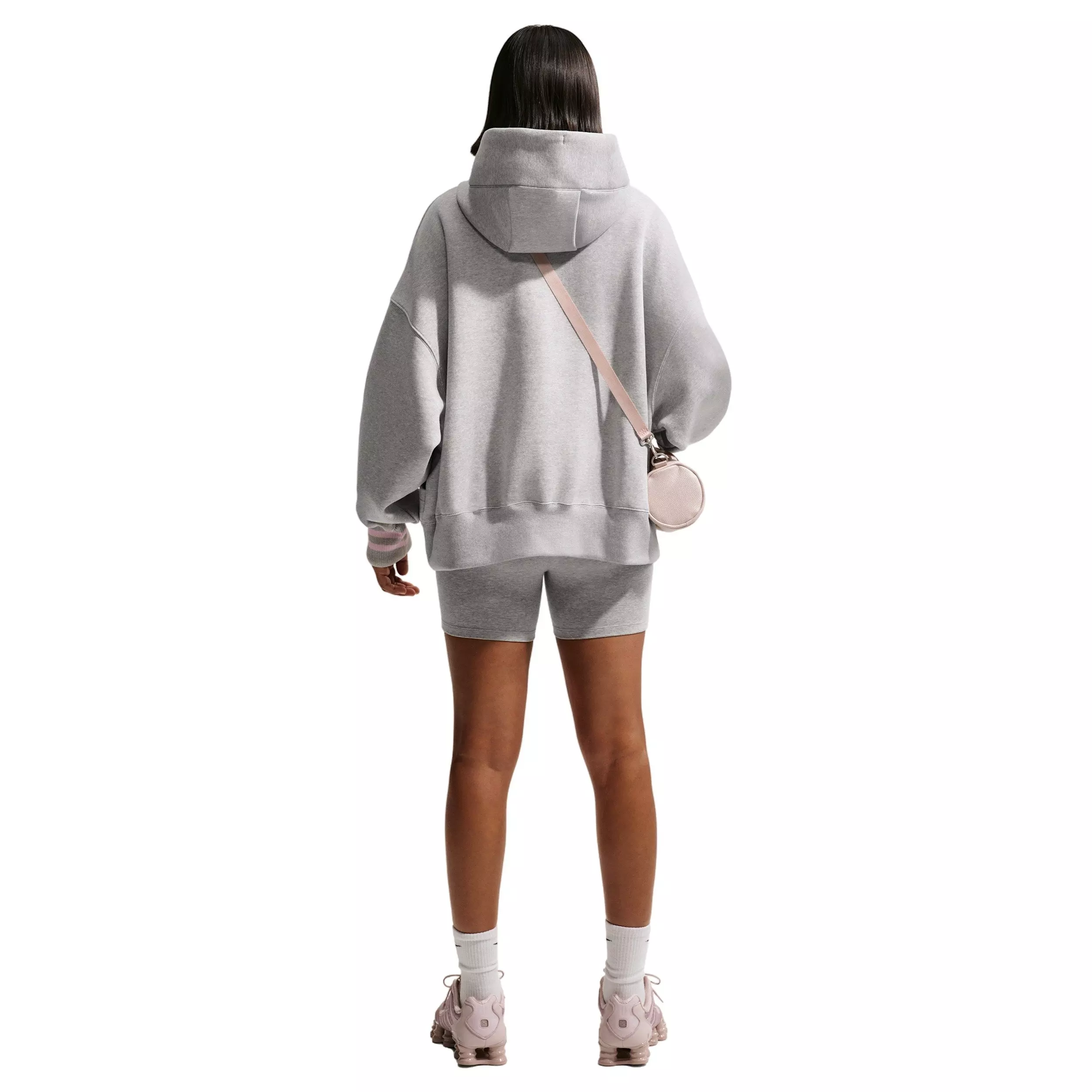 Nike Women's Sportswear Phoenix Fleece Oversized Hoodie - Light Grey/White - LIGHT GREY/WHITE