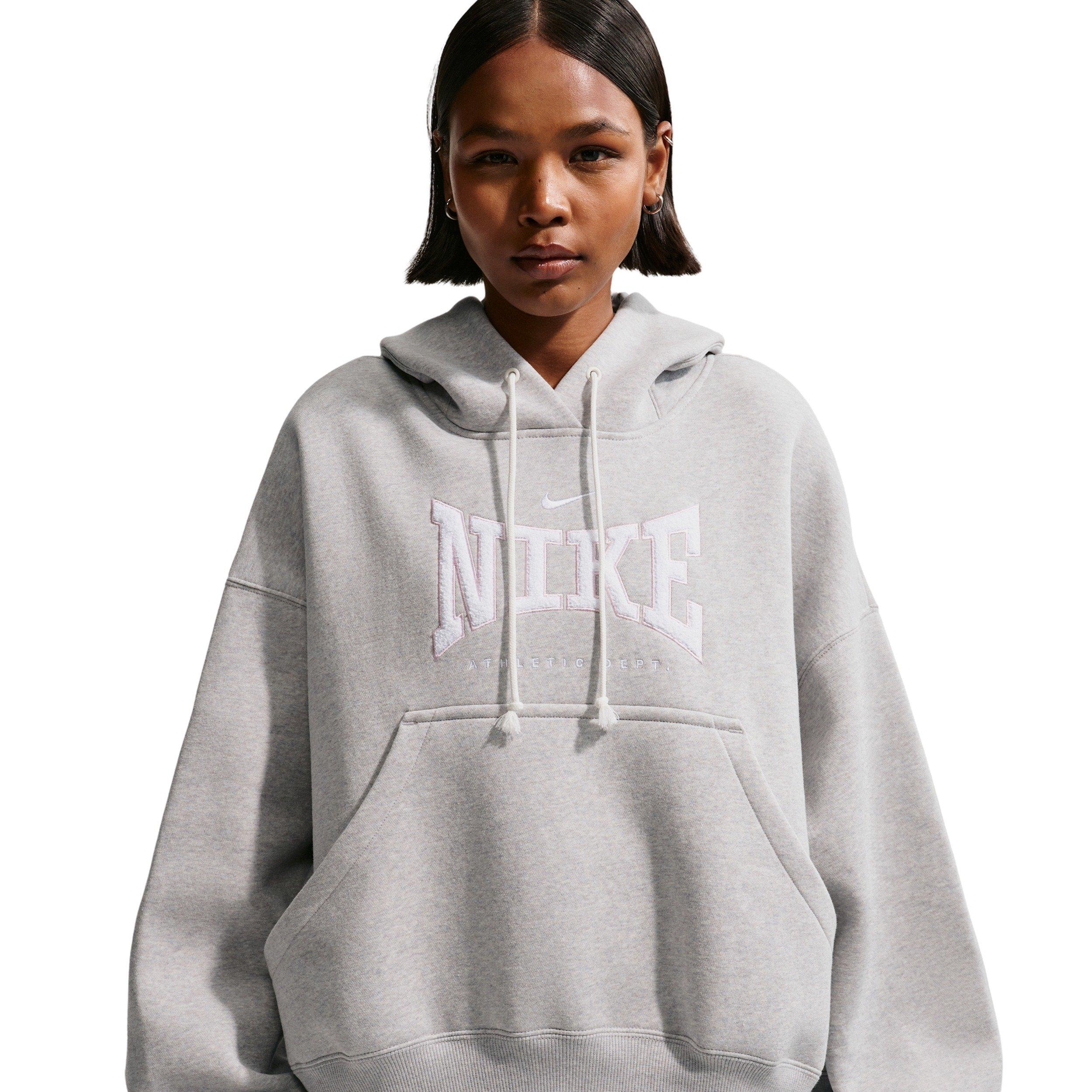Nike Women's Sportswear Phoenix Fleece Oversized Hoodie - Light Grey/White - LIGHT GREY/WHITE Thumbnail View 3