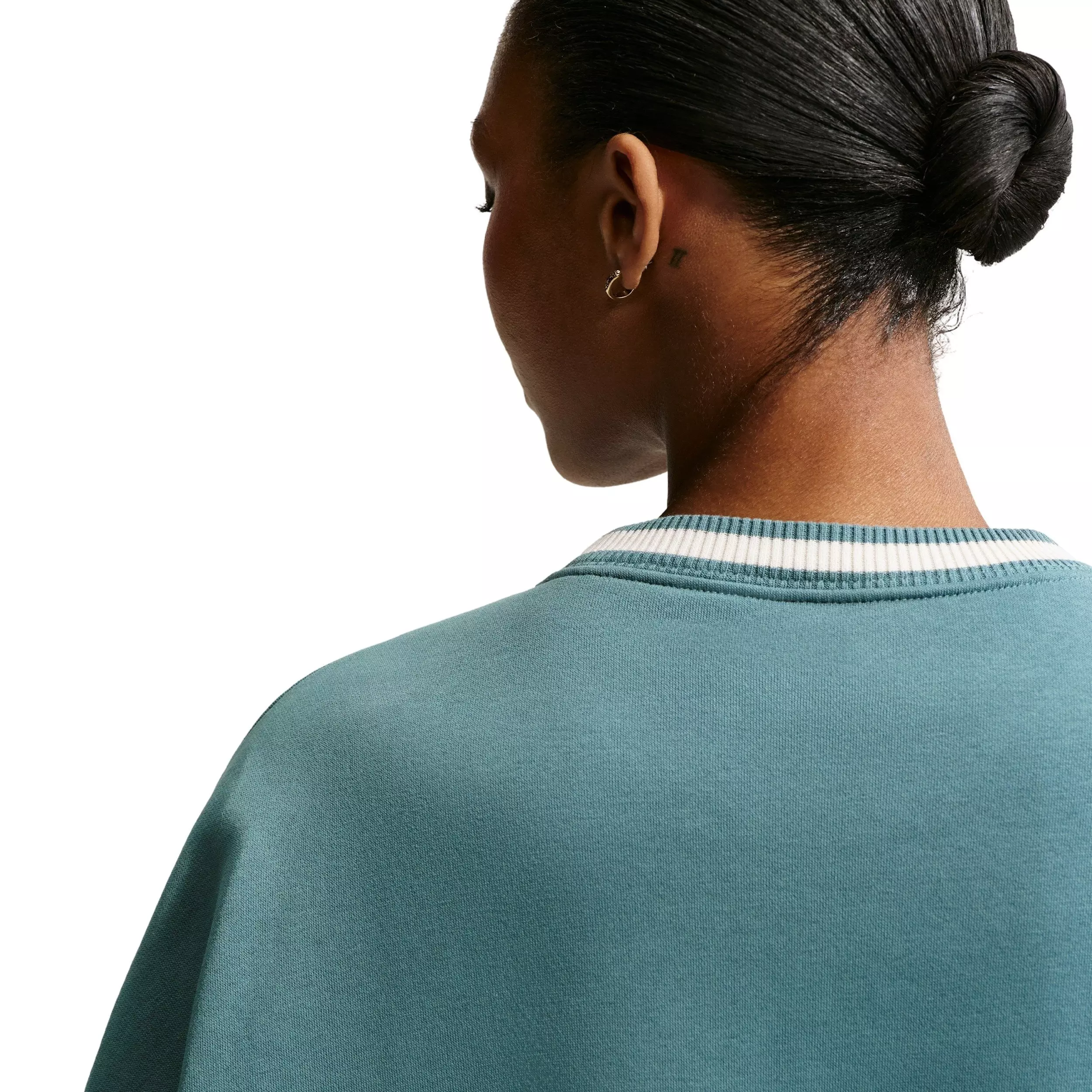 Nike Women's Sportswear Fleece Phoenix Oversized Crew-Neck Sweatshirt - MINERAL SLATE/GREEN