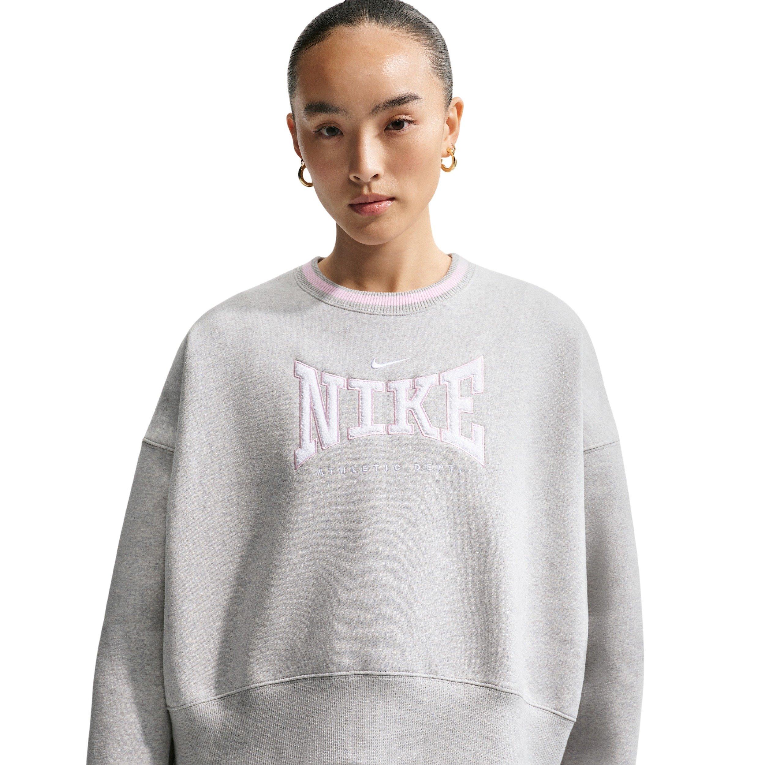 Nike Women's Sportswear Fleece Phoenix Oversized Crew-Neck Sweatshirt - LT GREY Thumbnail View 3