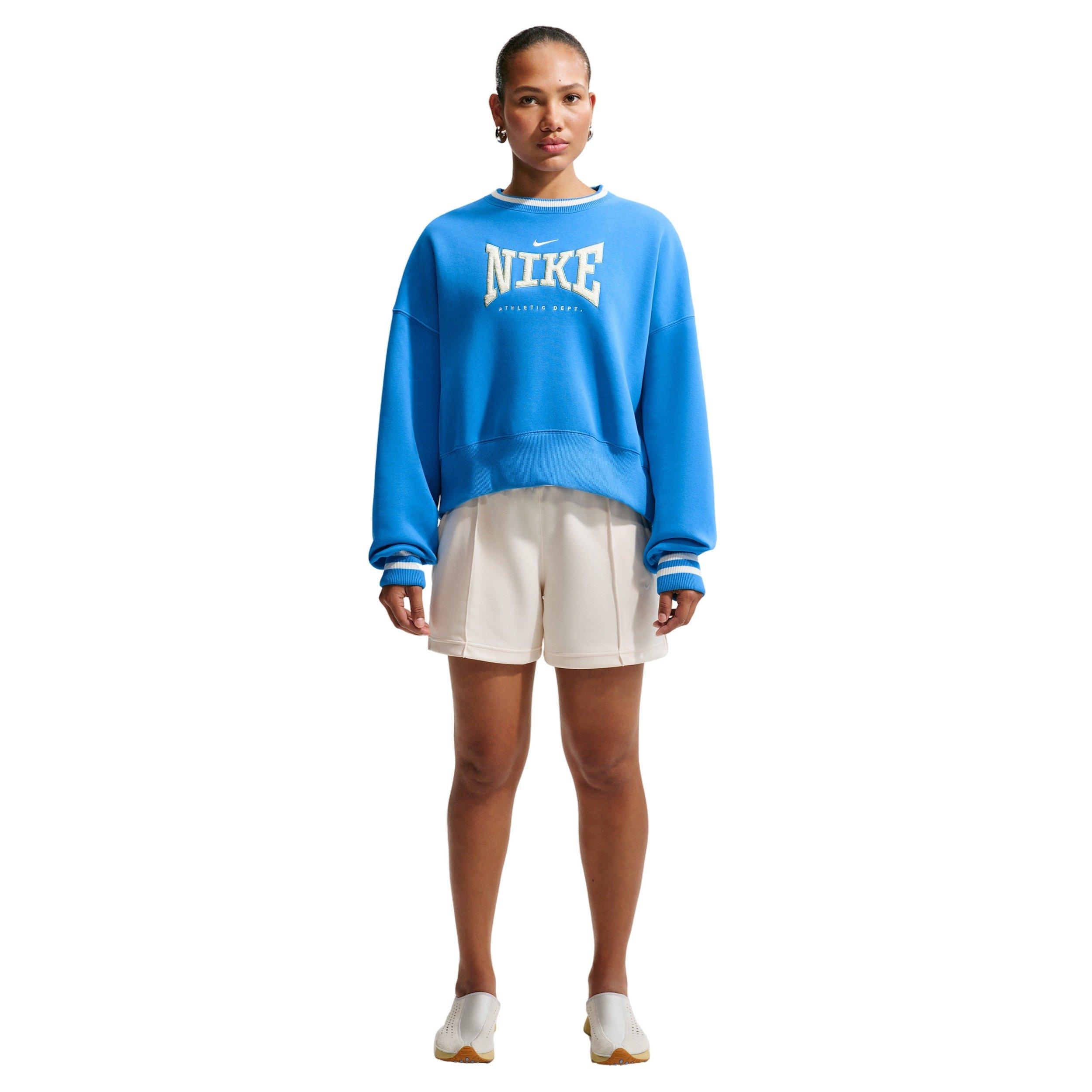 Nike Women's Sportswear Fleece Phoenix Oversized Crew-Neck Sweatshirt - LT BLUE Thumbnail View 1