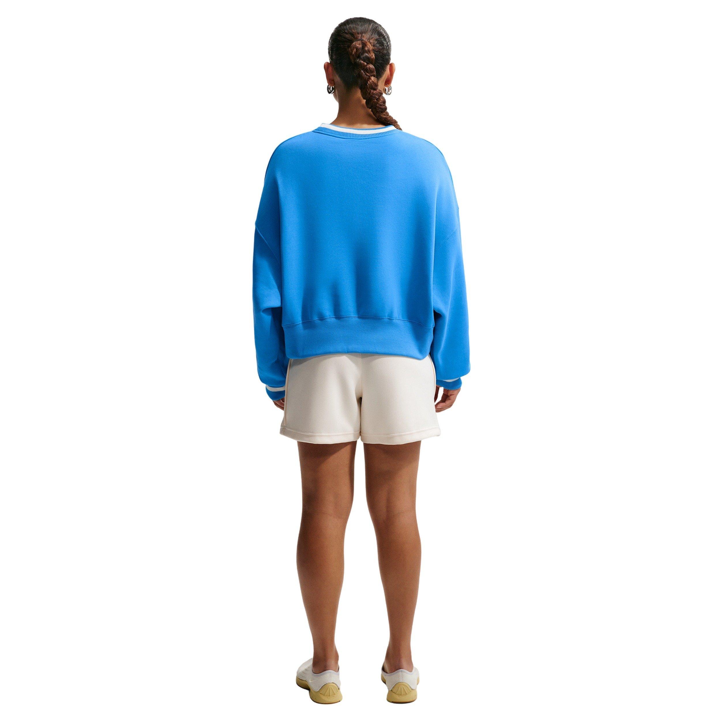 Nike Women's Sportswear Fleece Phoenix Oversized Crew-Neck Sweatshirt - LT BLUE Thumbnail View 2