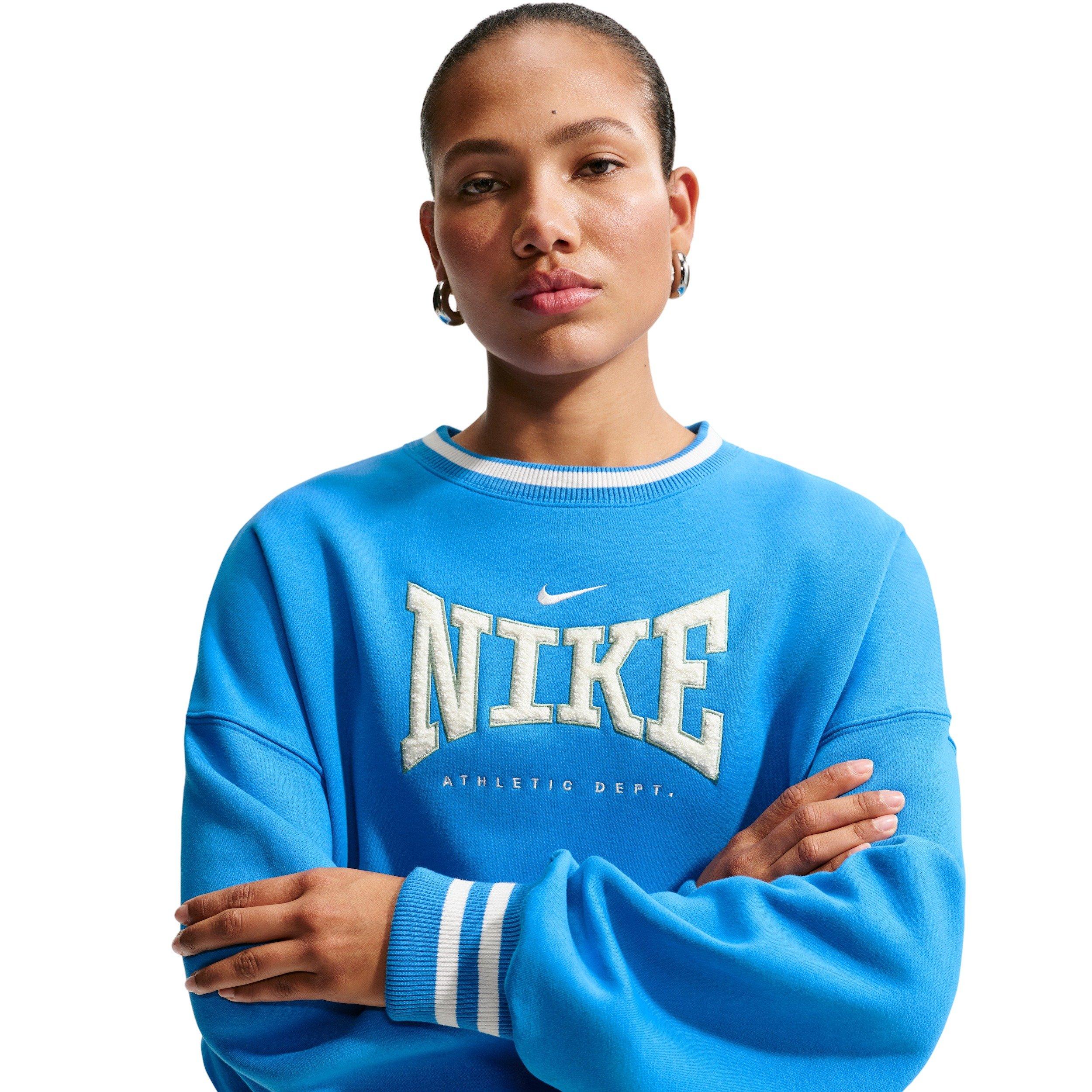 Nike Women's Sportswear Fleece Phoenix Oversized Crew-Neck Sweatshirt - LT BLUE Thumbnail View 3