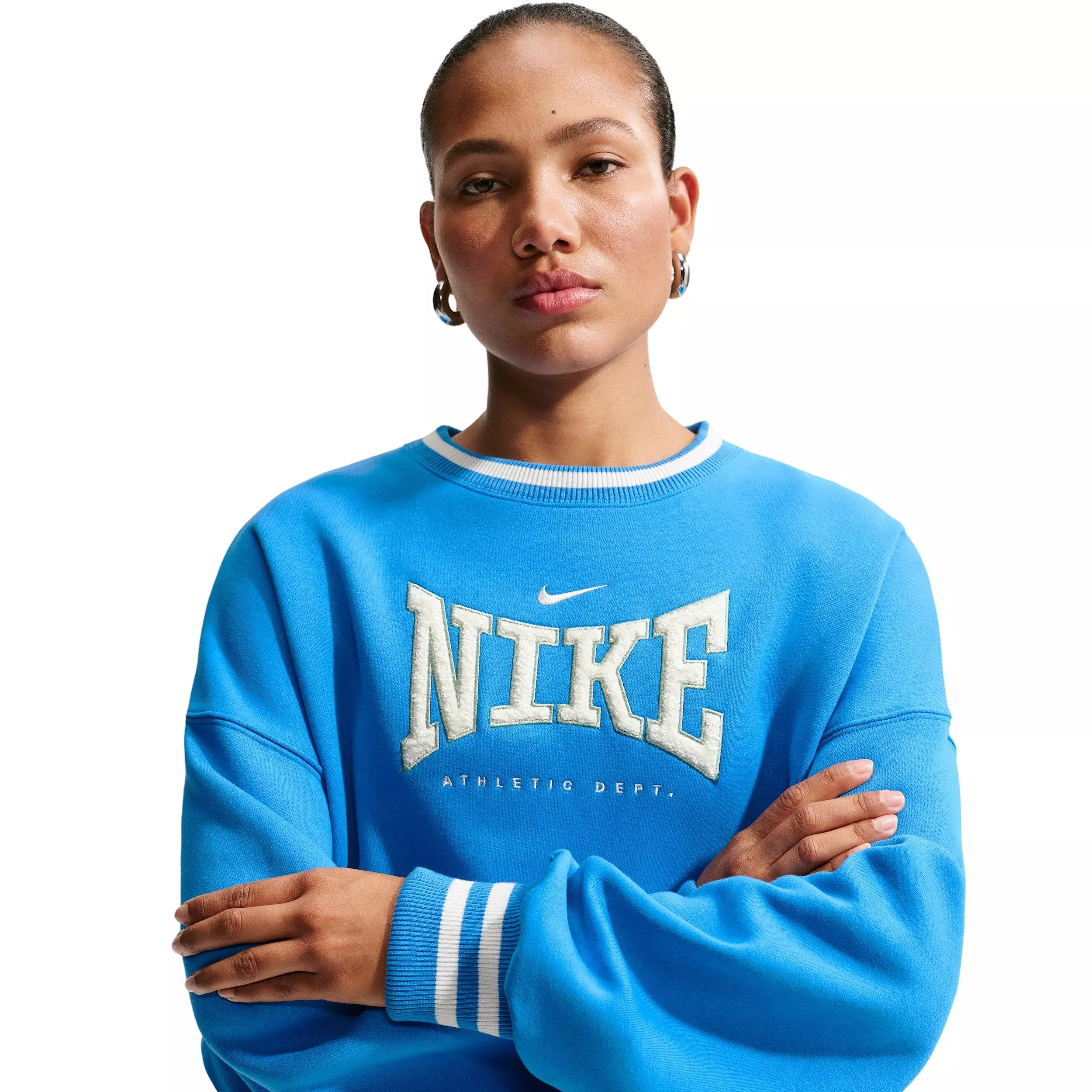 Nike Women's Sportswear Fleece Phoenix Oversized Crew-Neck Sweatshirt - LT BLUE