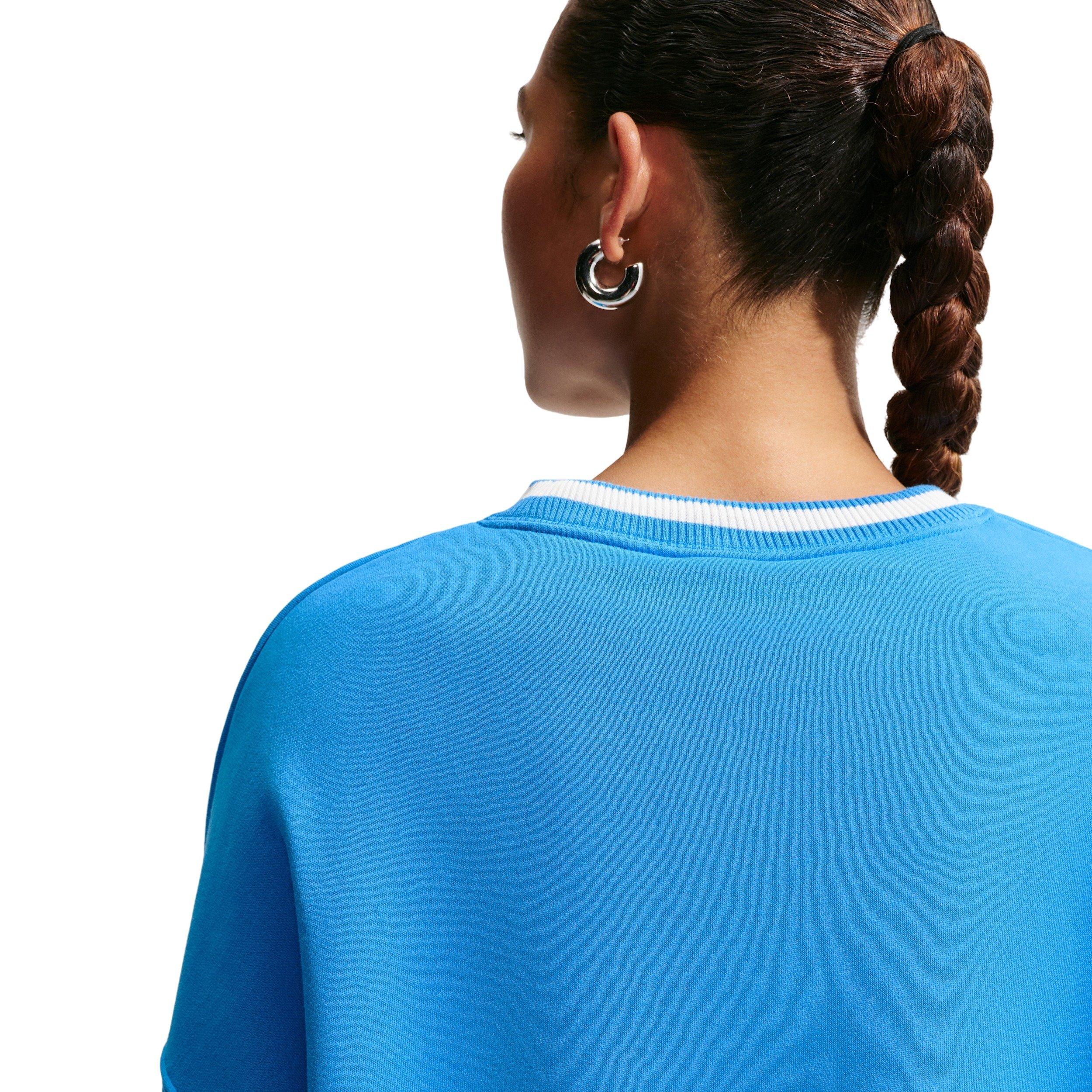 Nike Women's Sportswear Fleece Phoenix Oversized Crew-Neck Sweatshirt - LT BLUE Thumbnail View 4