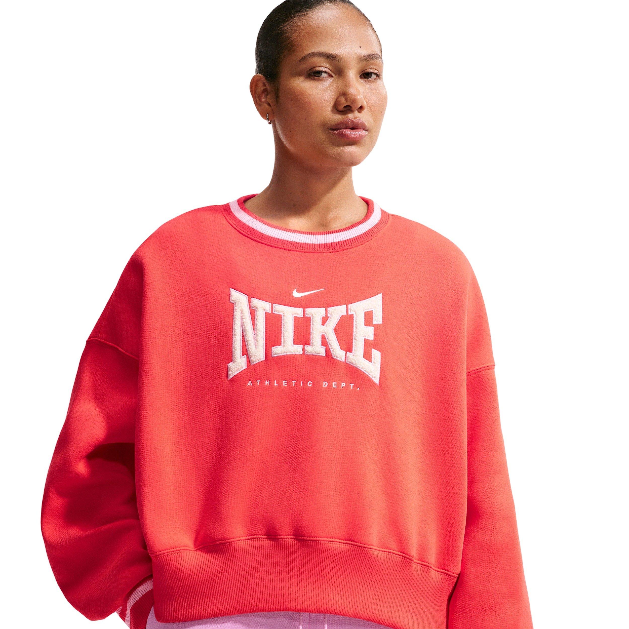 Nike Women's Sportswear Fleece Phoenix Oversized Crew-Neck Sweatshirt - CRIMSON Thumbnail View 3