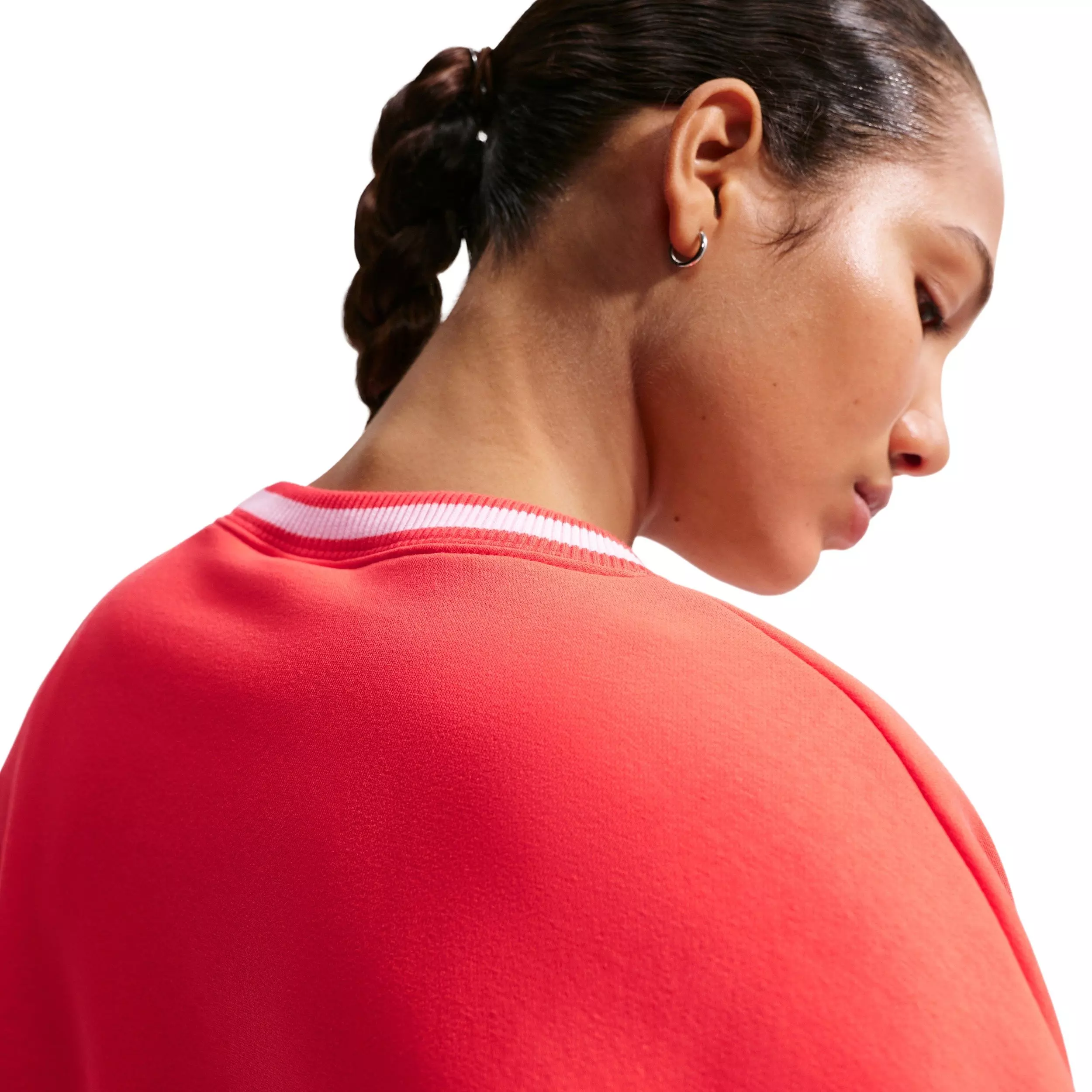 Nike Women's Sportswear Fleece Phoenix Oversized Crew-Neck Sweatshirt - CRIMSON