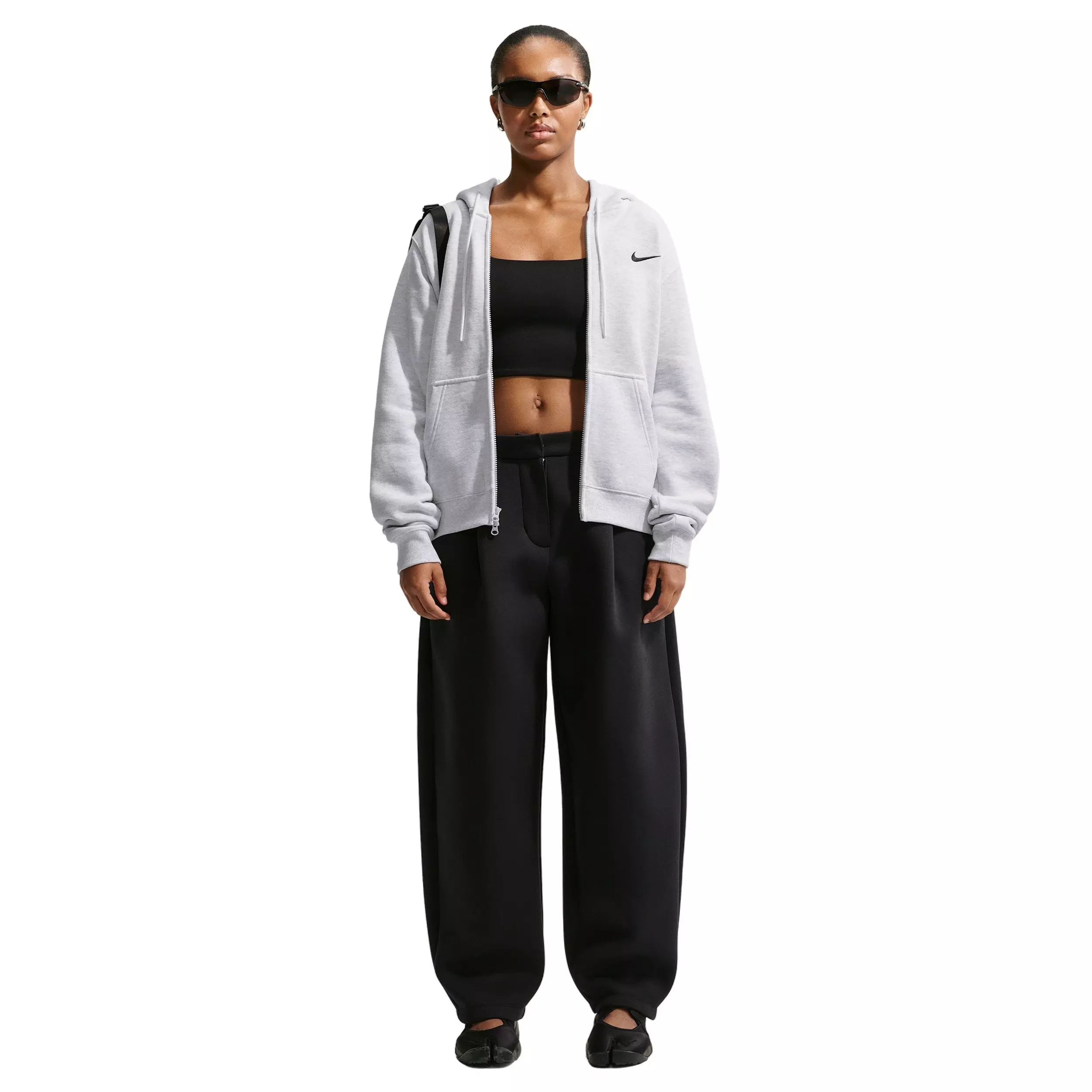 Nike Women's Studio Fleece Med-Weight Full-Zip Jacket - Brown/Black - BROWN/BLACK