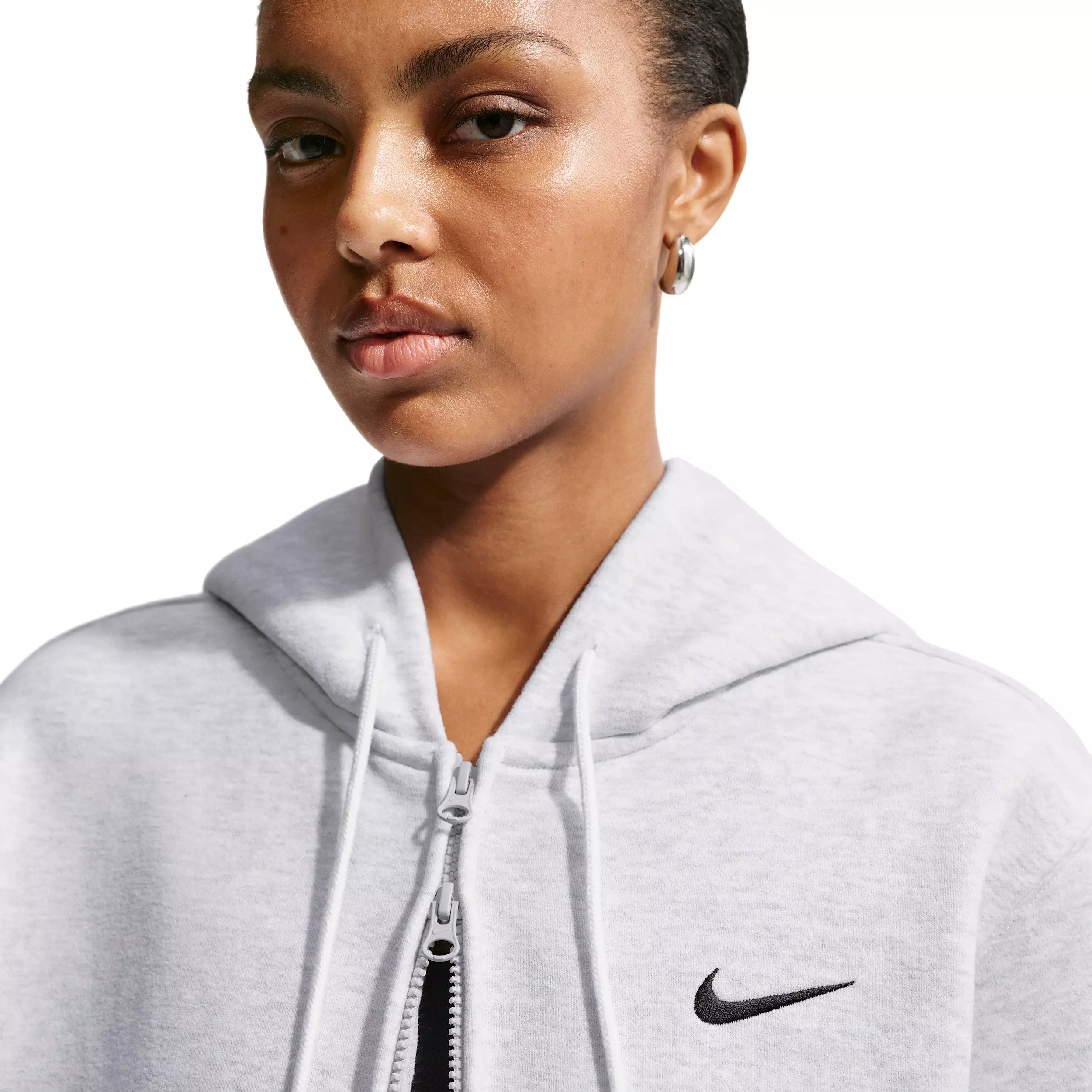 Nike Women's Studio Fleece Med-Weight Full-Zip Jacket - Brown/Black - BROWN/BLACK