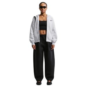 Nike Women's Studio Fleece Med-Weight Full-Zip Jacket - Brown/Black - BROWN/BLACK