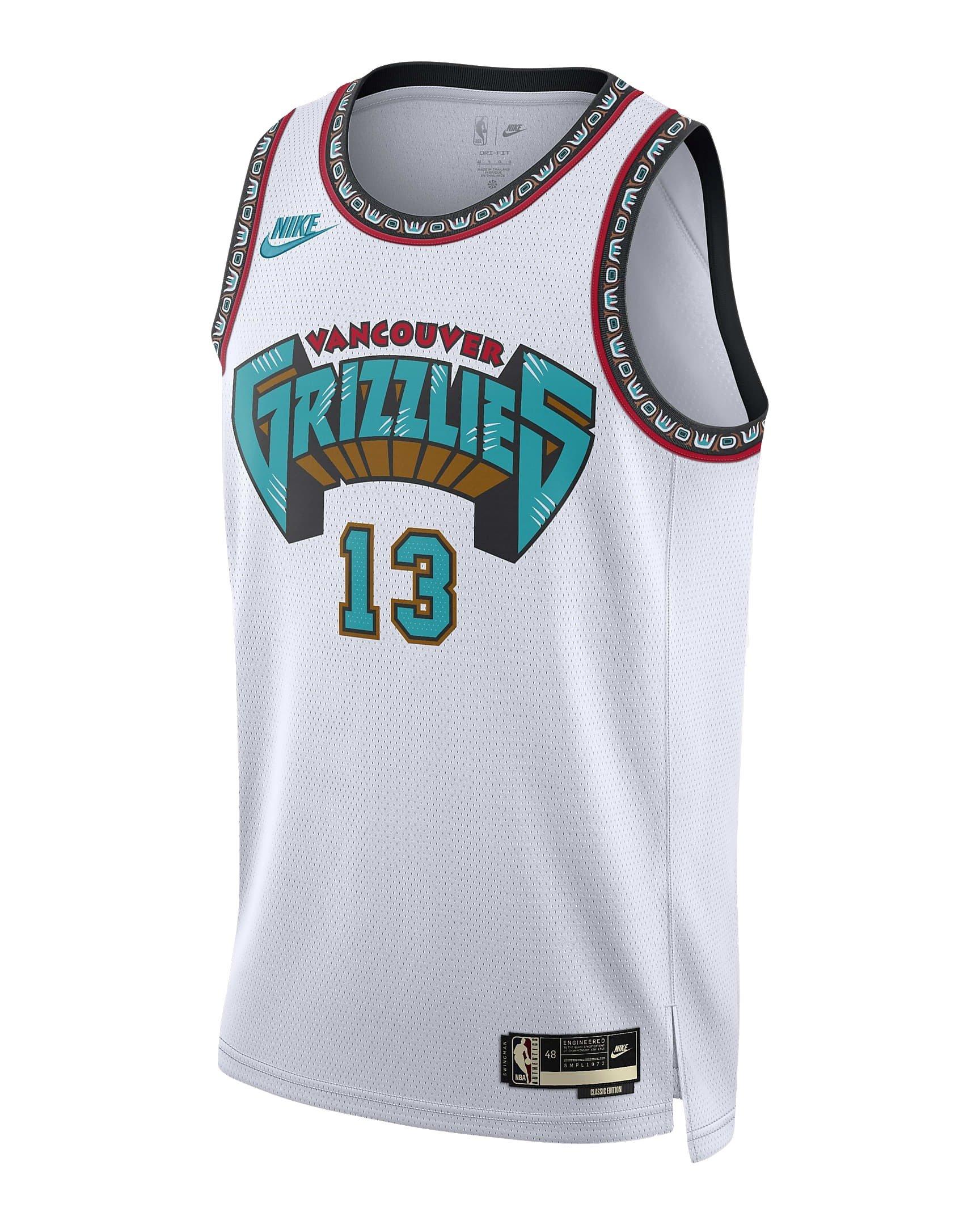 Nike Men's Jackson Jr. Memphis Grizzlies 2024/25 Hardwood Classics Dri-FIT NBA Swingman Jersey - White - WHITE Thumbnail View 1