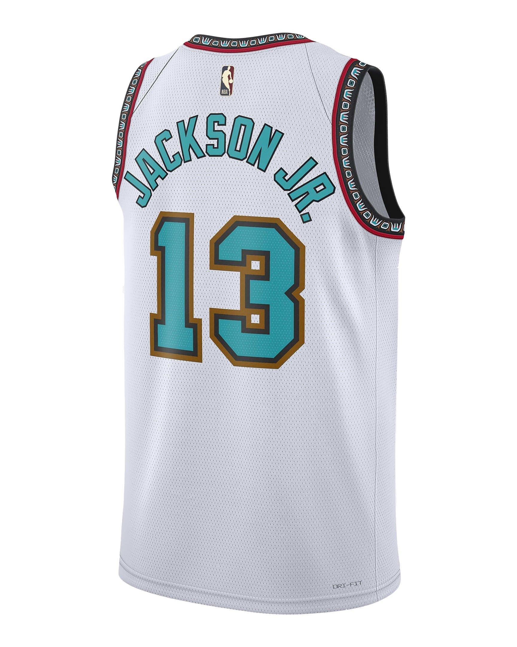 Nike Men's Jackson Jr. Memphis Grizzlies 2024/25 Hardwood Classics Dri-FIT NBA Swingman Jersey - White - WHITE Thumbnail View 2