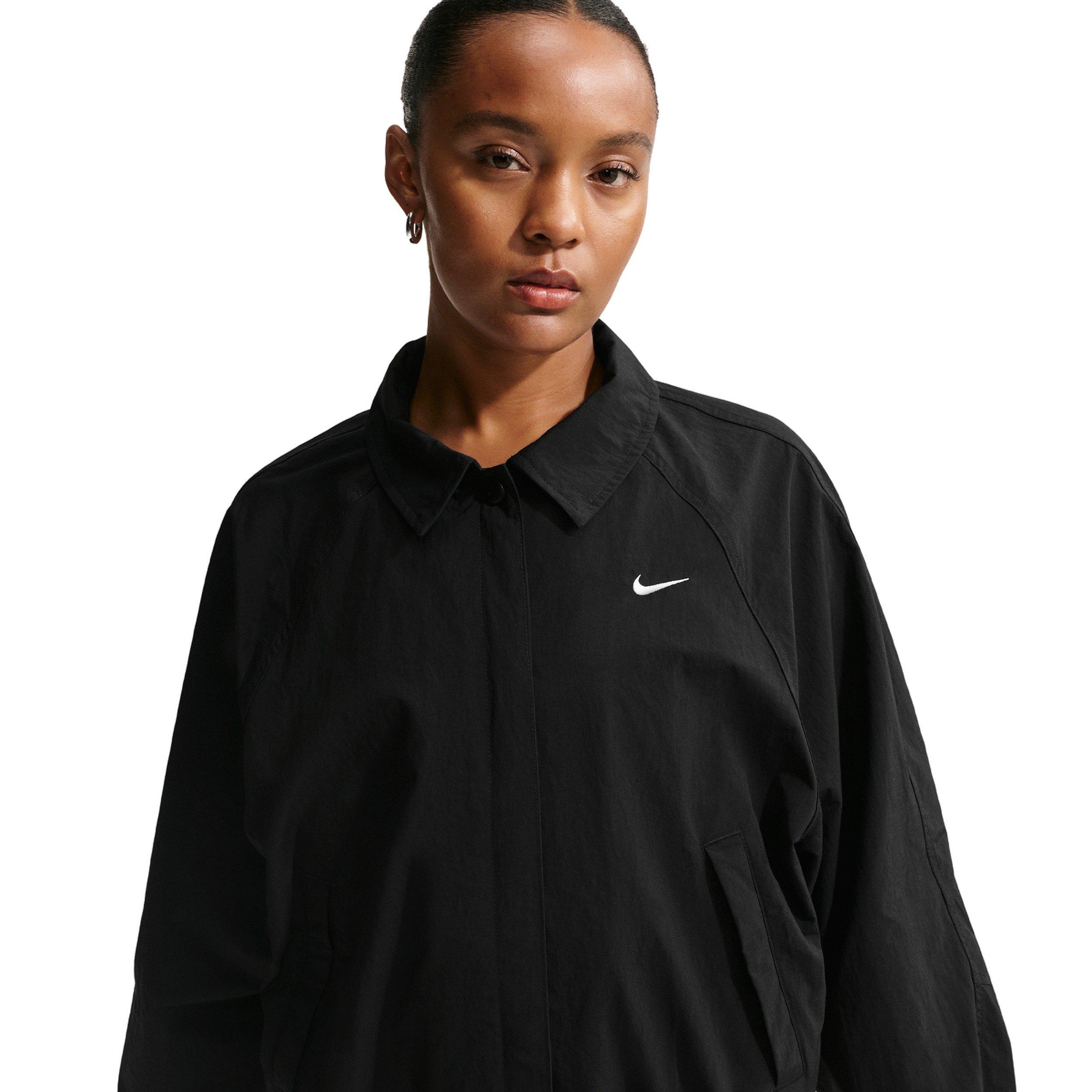 Nike Women's Sportswear Oversized Coaches Jacket - BLACK/OFF-WHITE Thumbnail View 3