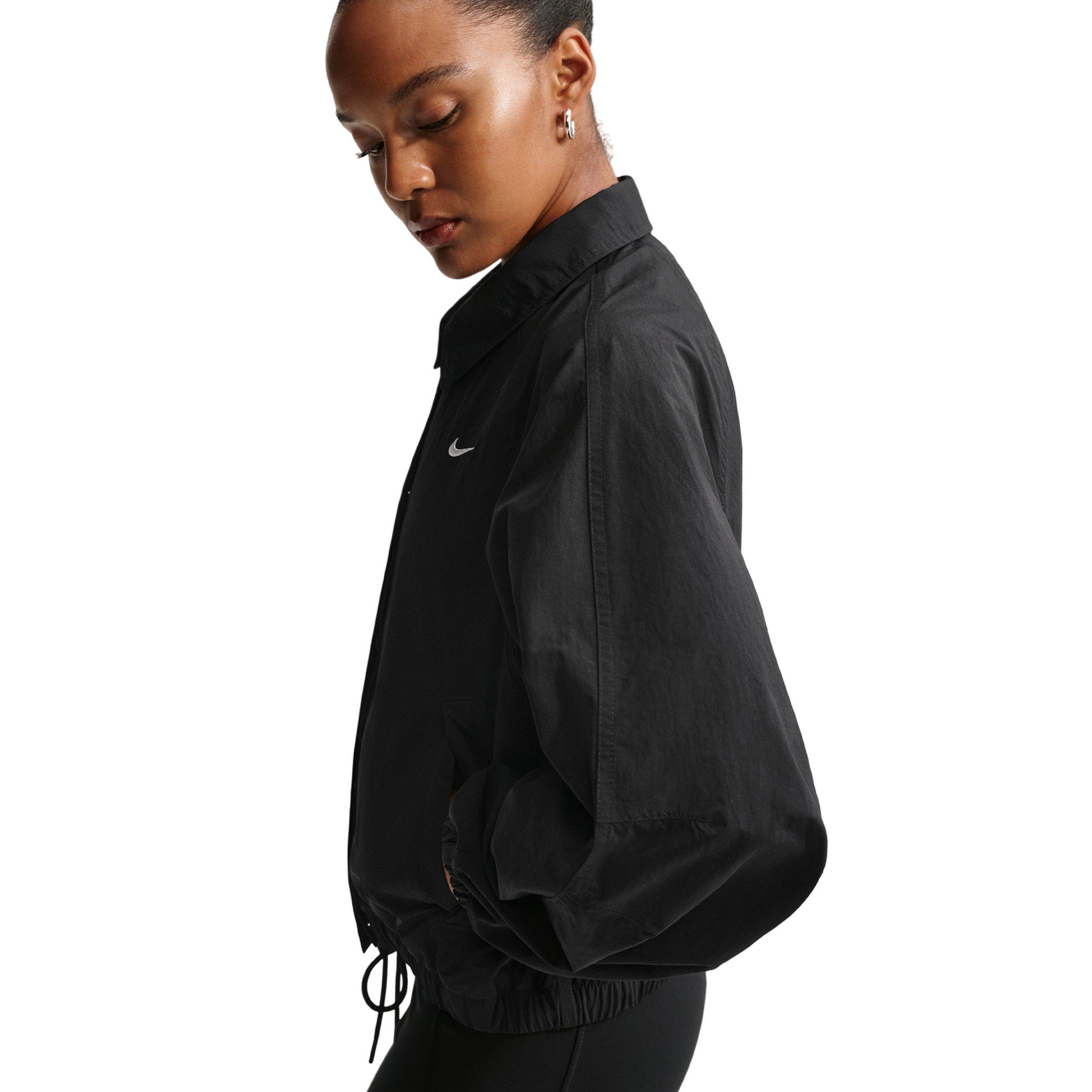 Nike Women's Sportswear Oversized Coaches Jacket - BLACK/OFF-WHITE Thumbnail View 4