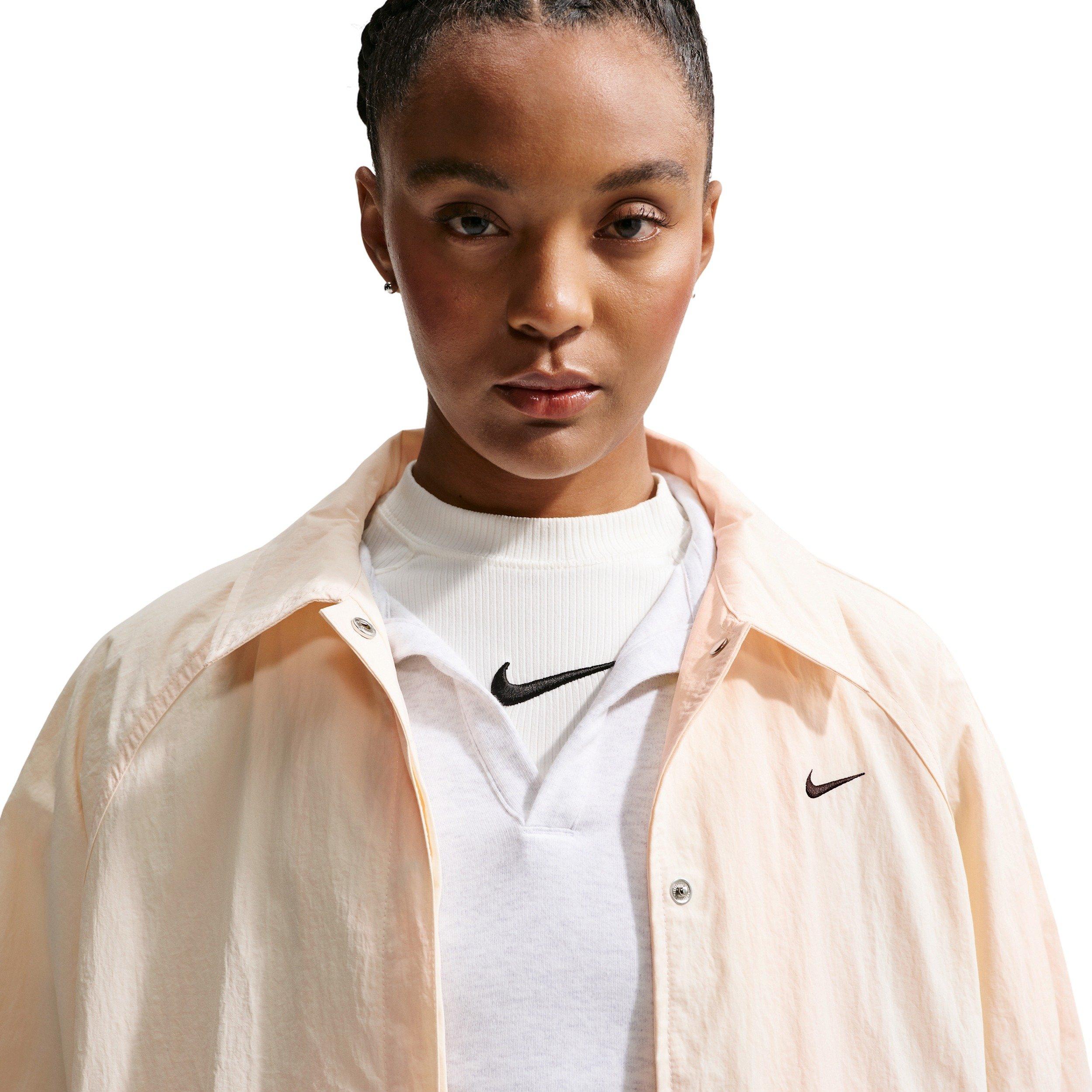 Nike Women's Sportswear Oversized Coaches Jacket - WHITE/BLACK Thumbnail View 3