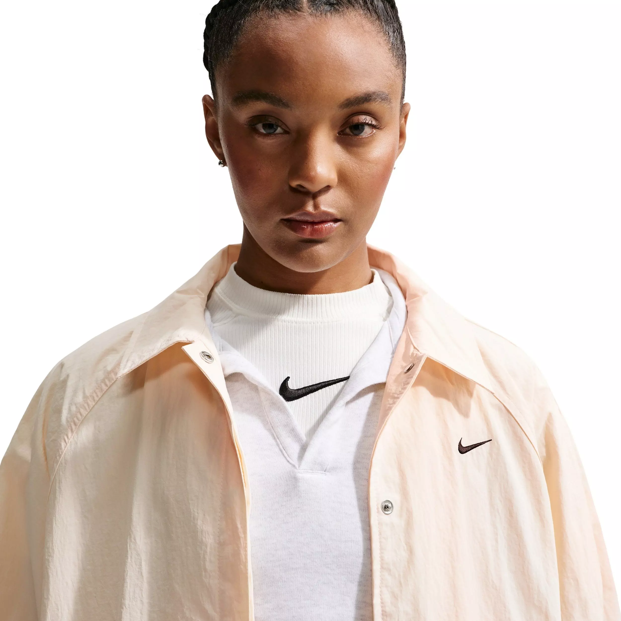 Nike Women's Sportswear Oversized Coaches Jacket - WHITE/BLACK