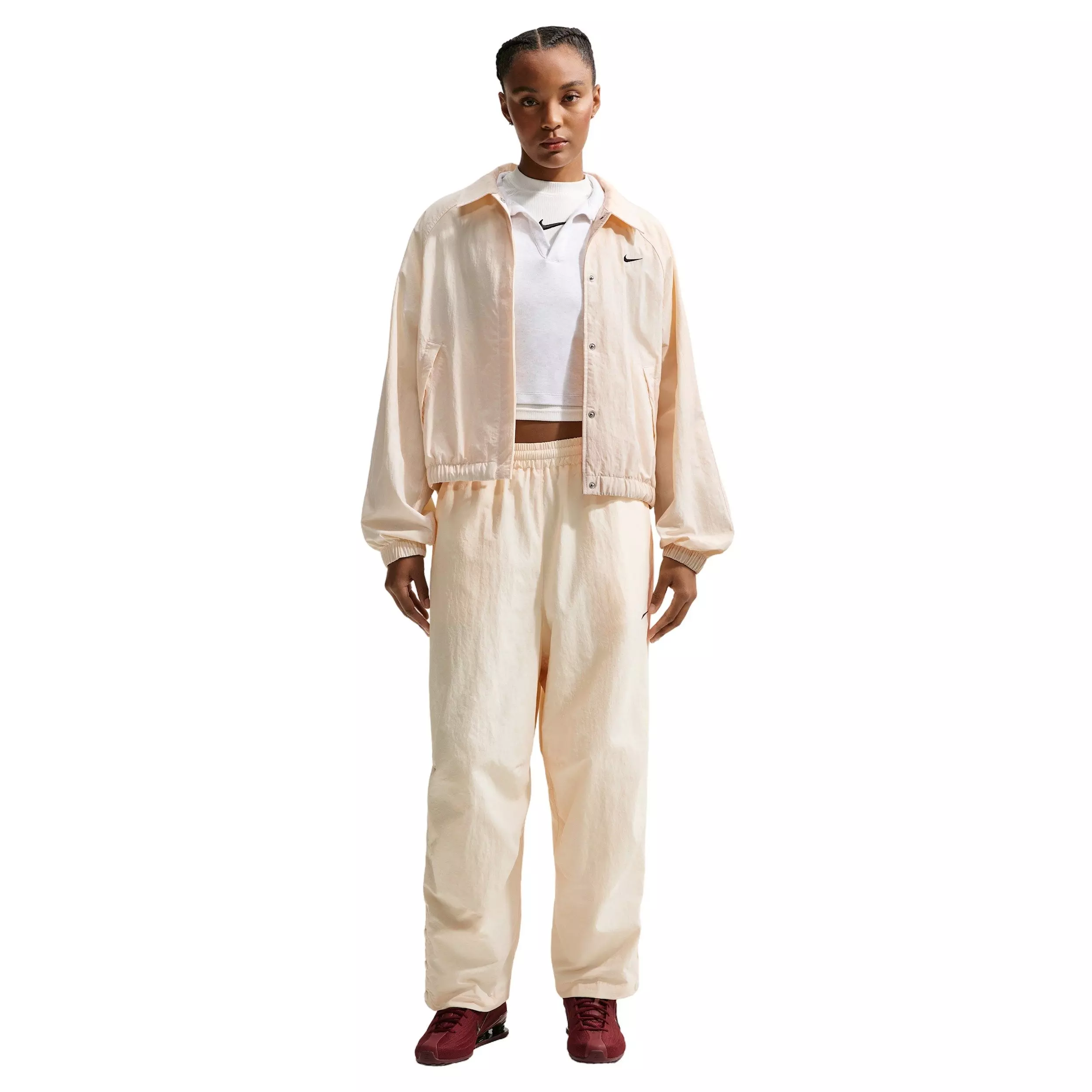 Nike Women's Sportswear Oversized Coaches Jacket - WHITE/BLACK