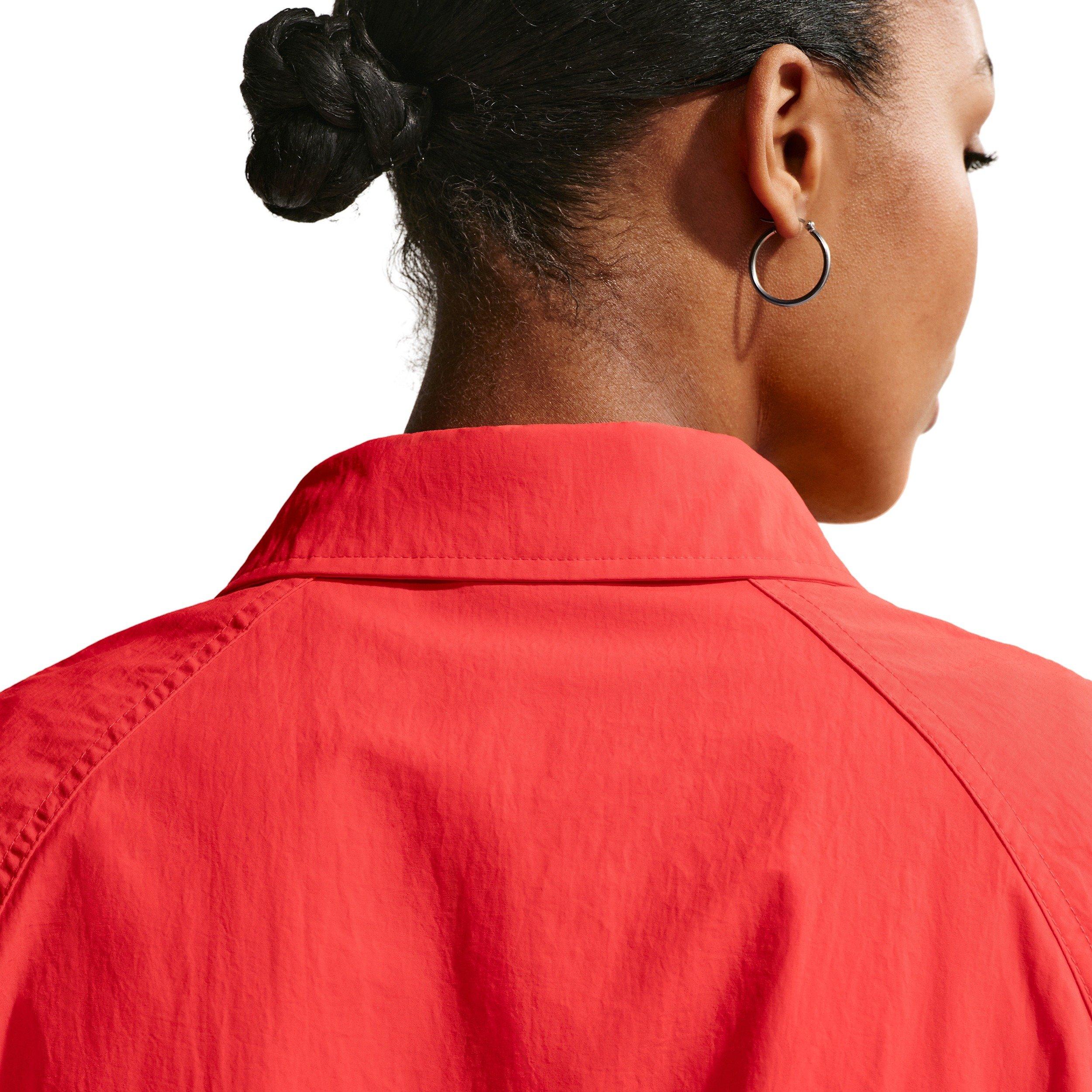 Nike Women's Sportswear Oversized Coaches Jacket - CRIMSON Thumbnail View 4