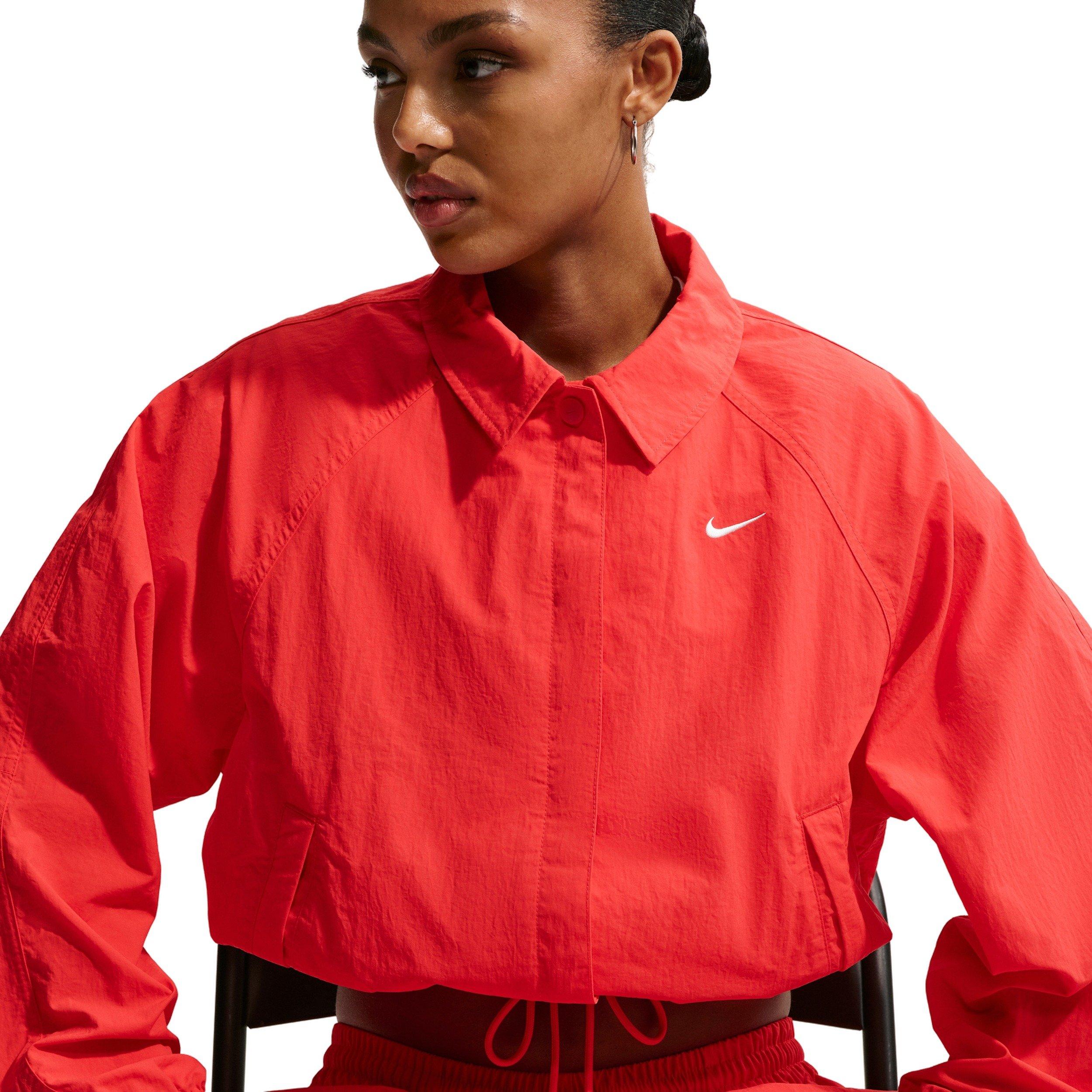 Nike Women's Sportswear Oversized Coaches Jacket - CRIMSON Thumbnail View 5